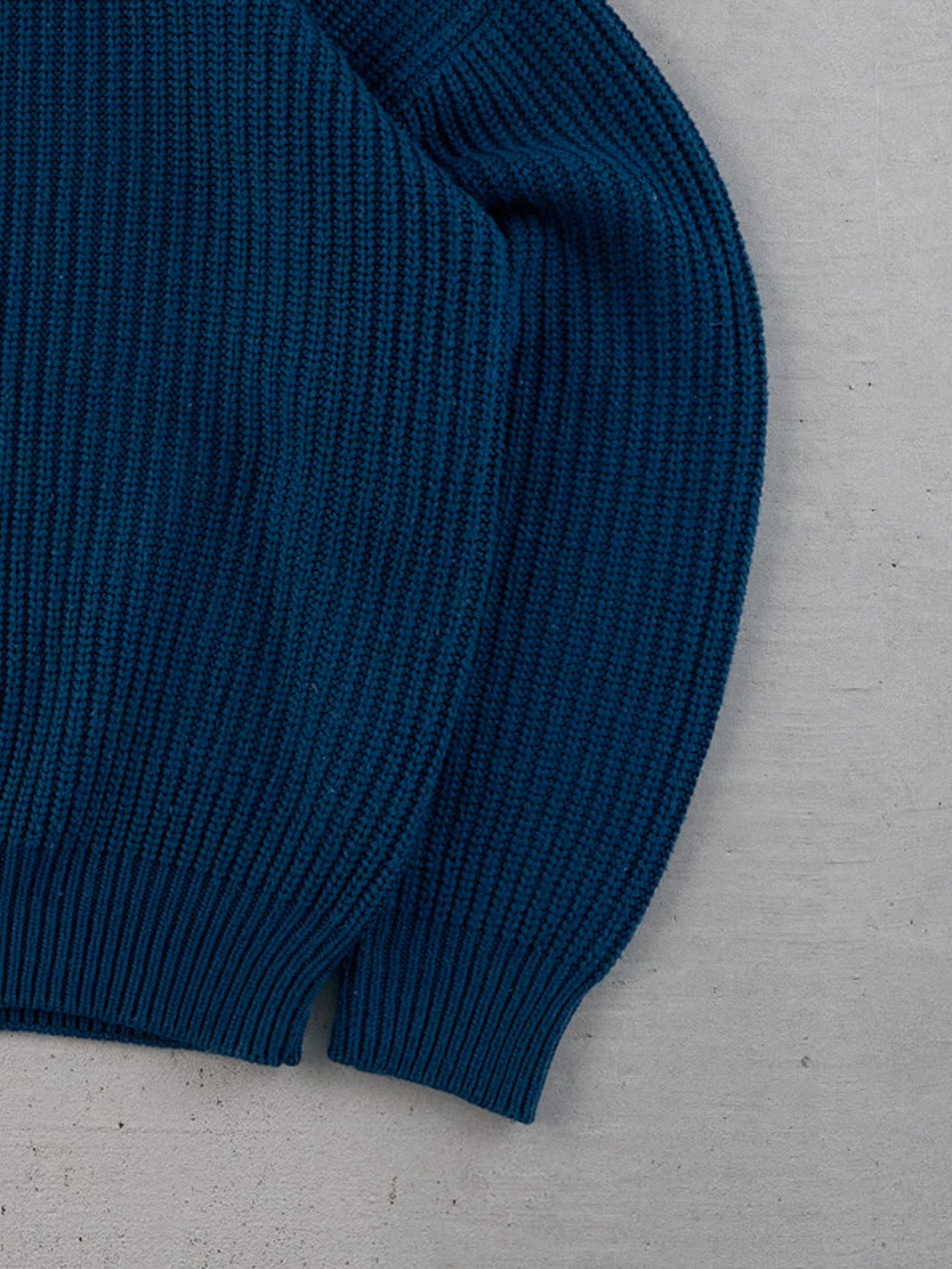 Vintage 70s Teal Blue Sears Knit Sweater (M/L)