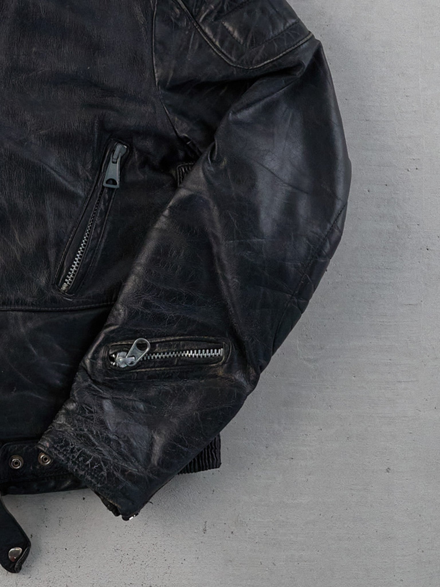 Vintage 90s Black Leather Jacket (S)