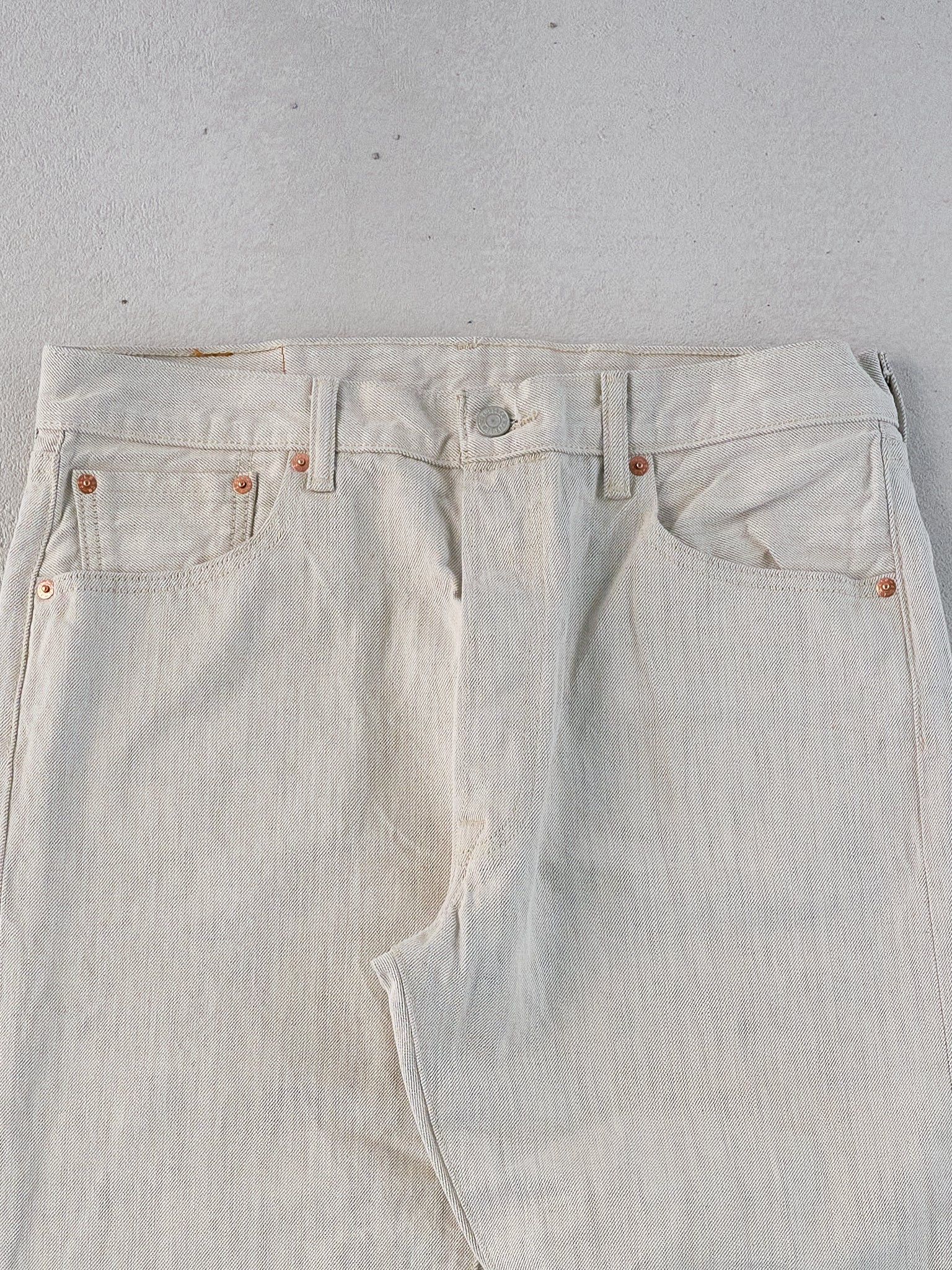 Vintage 90s White Levi's 501 Denim Jeans (32x32)
