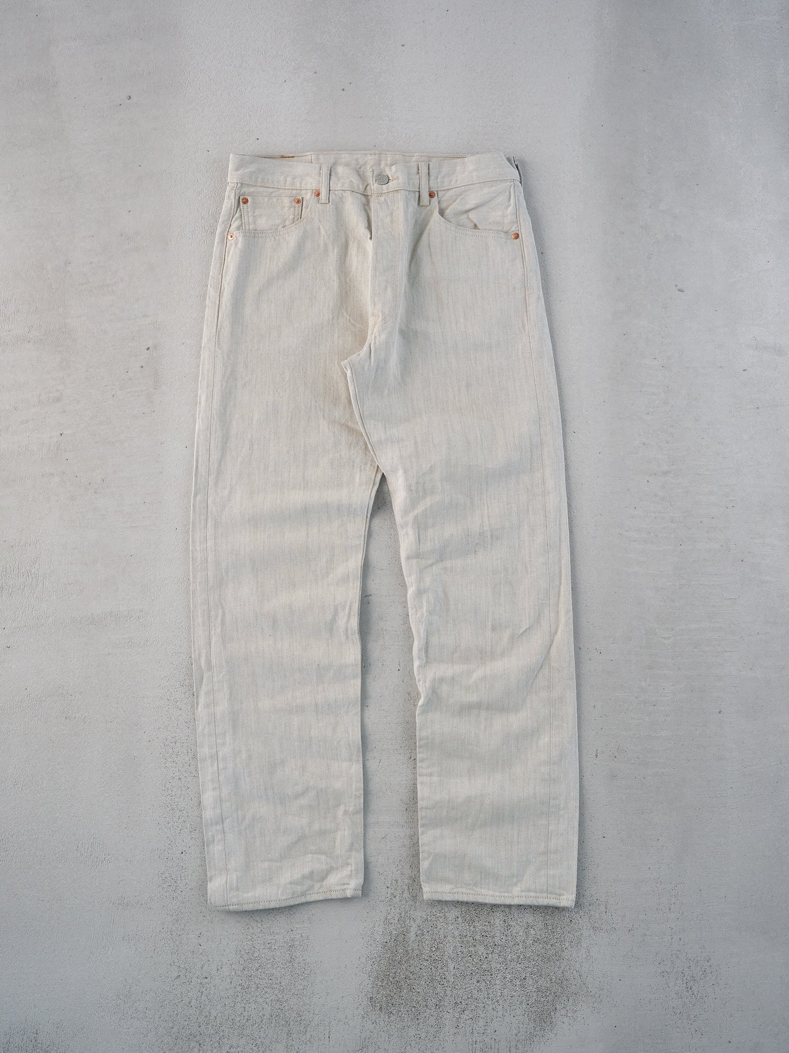 Vintage 90s White Levi's 501 Denim Jeans (32x32)