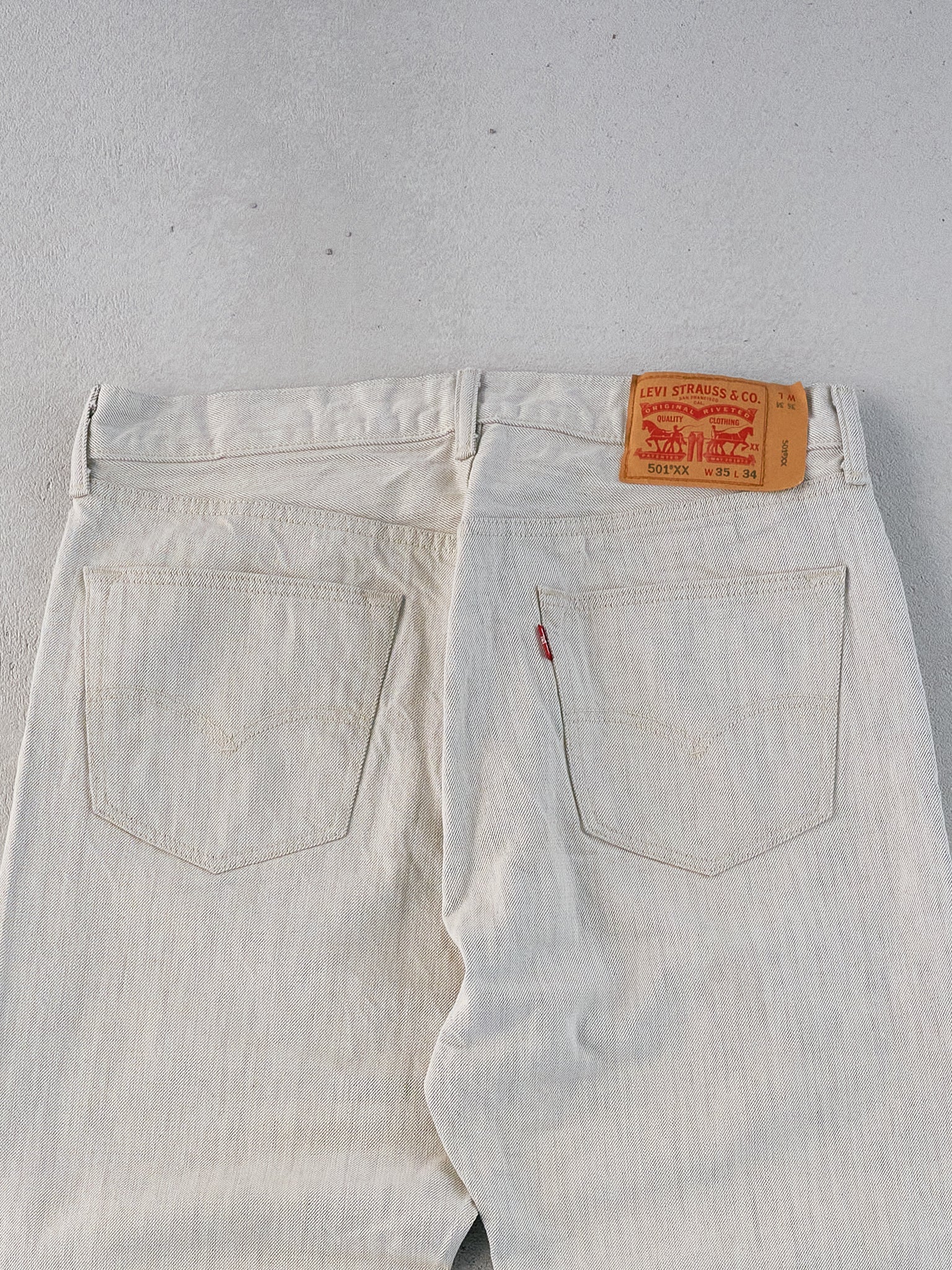 Vintage 90s White Levi's 501 Denim Jeans (32x32)