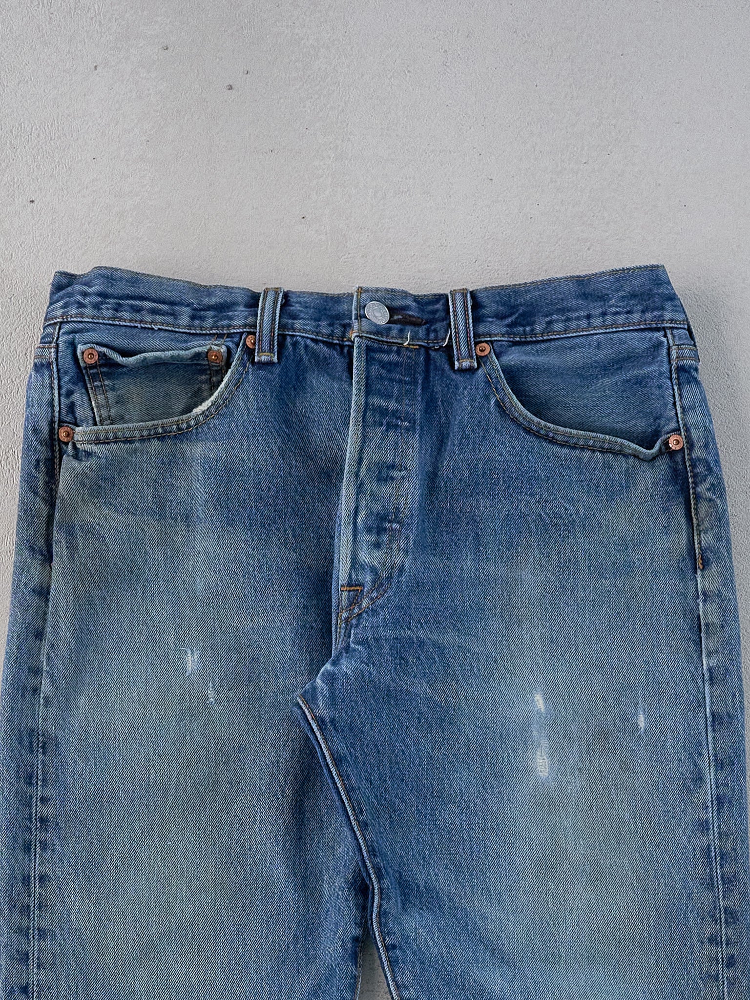 Vintage 90s Dark Blue Levi's 501 Denim Jeans (32x29)