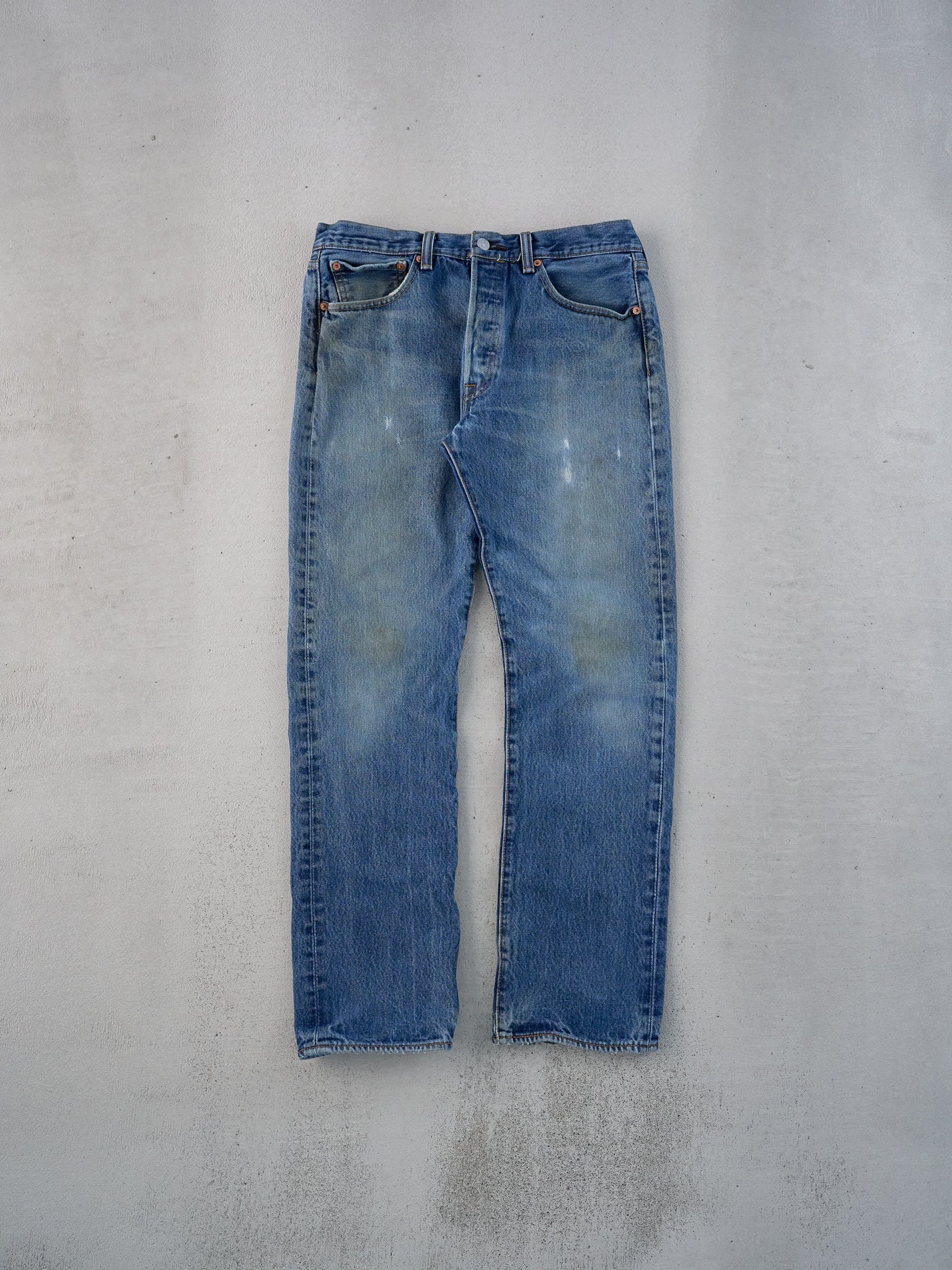 Vintage 90s Dark Blue Levi's 501 Denim Jeans (32x29)