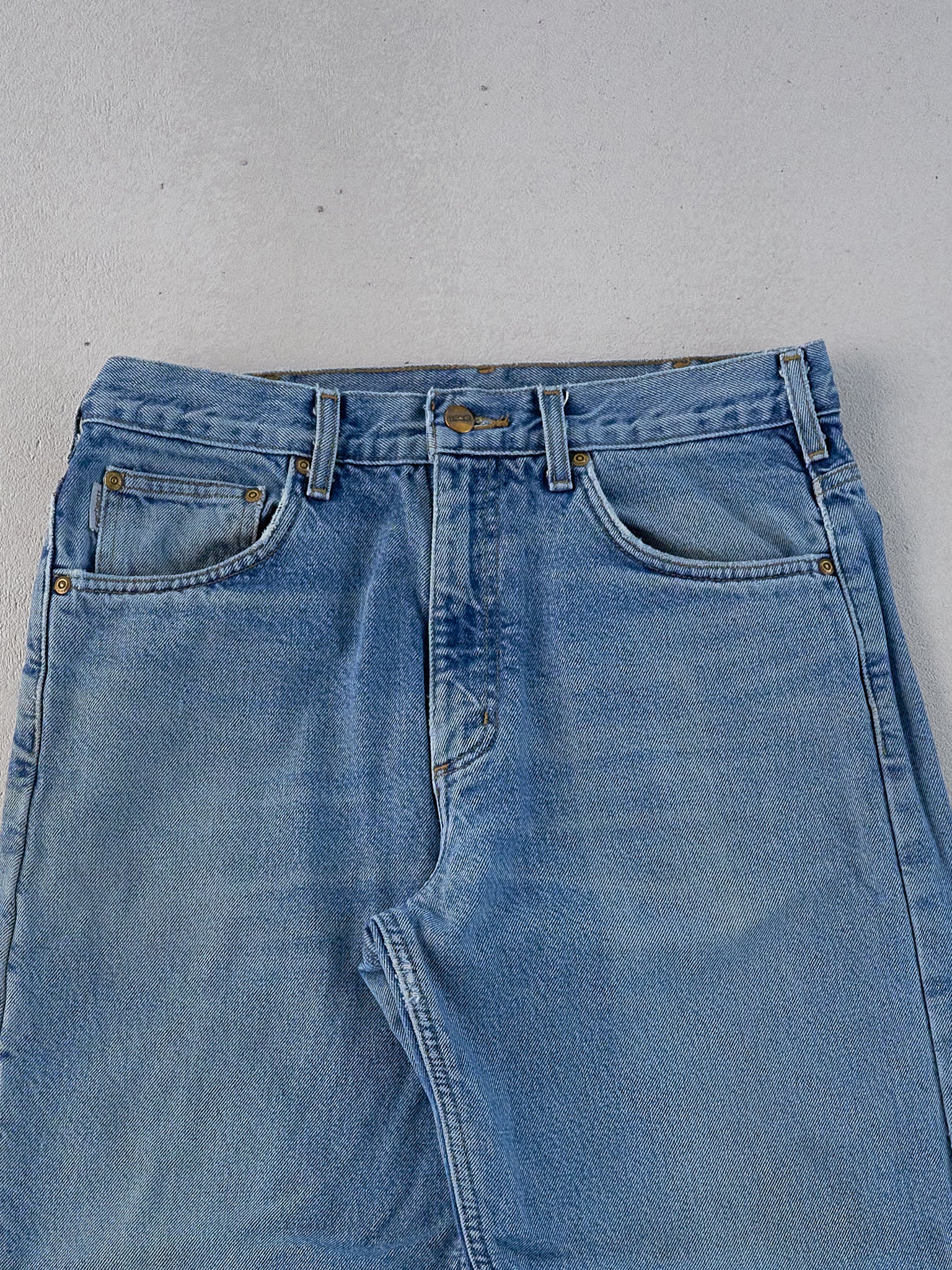 Vintage 90s Light Blue Carhartt Lined Denim Carpenter Pants (30x33)