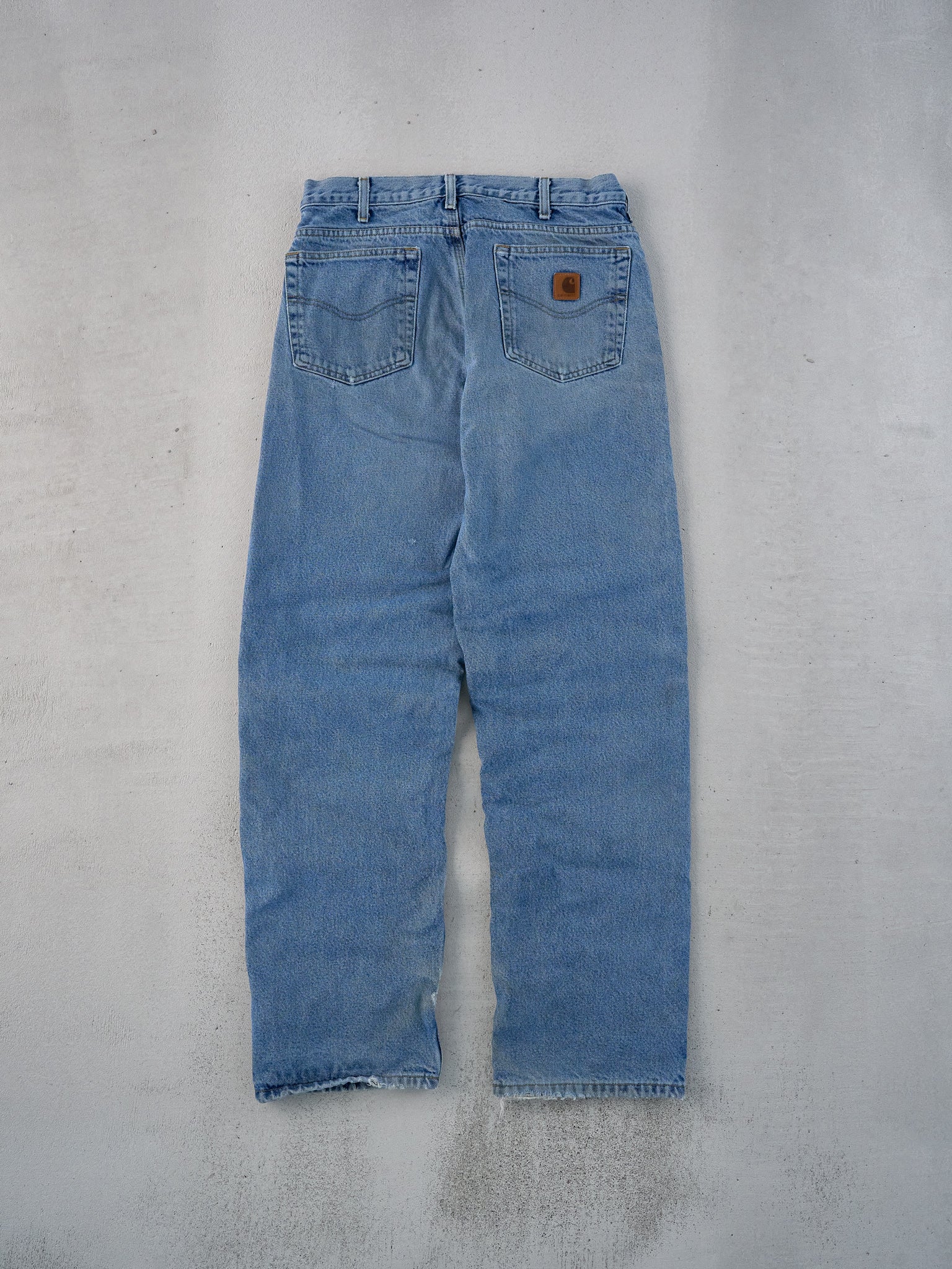 Vintage 90s Light Blue Carhartt Lined Denim Carpenter Pants (30x33)