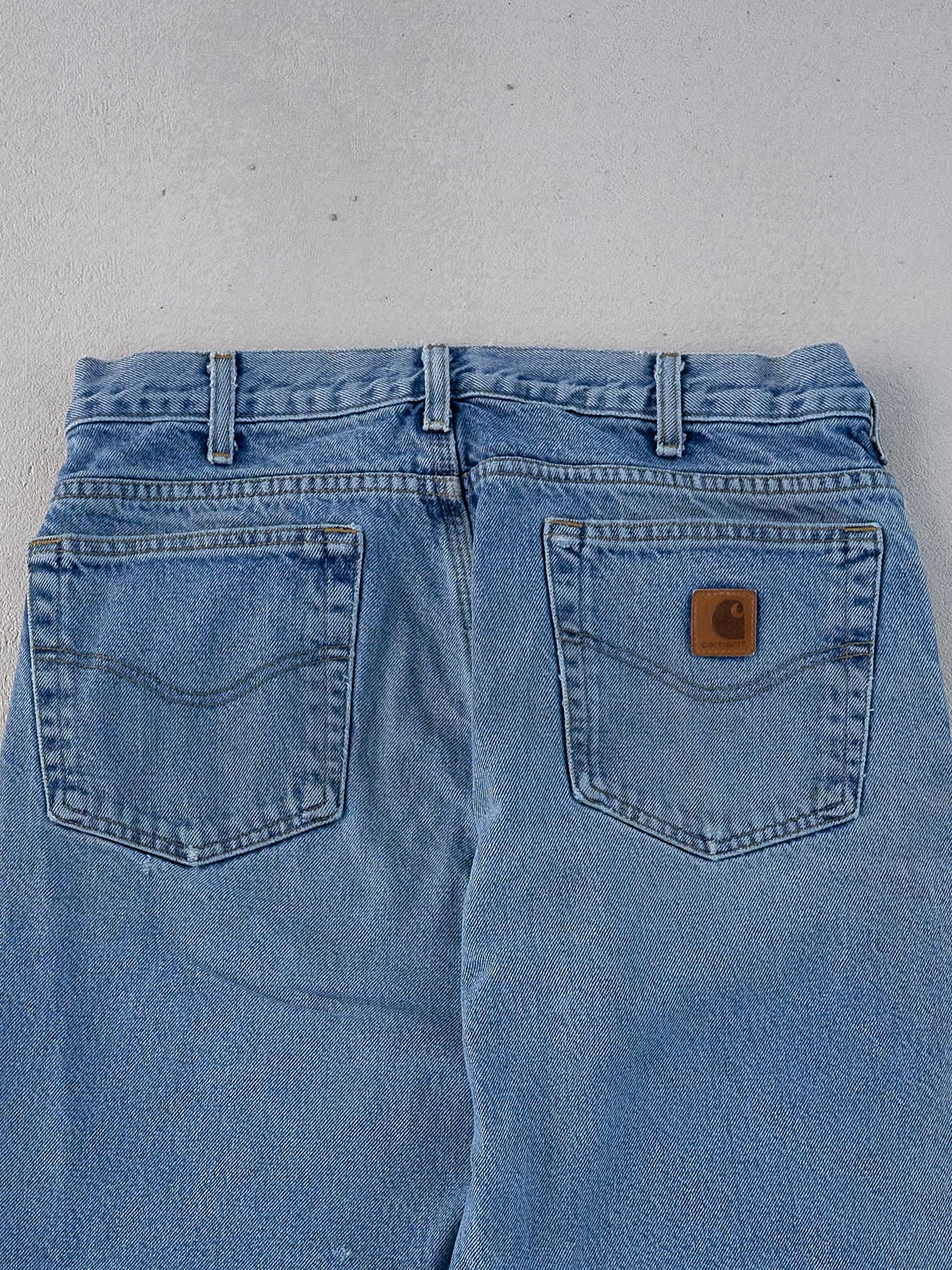 Vintage 90s Light Blue Carhartt Lined Denim Carpenter Pants (30x33)