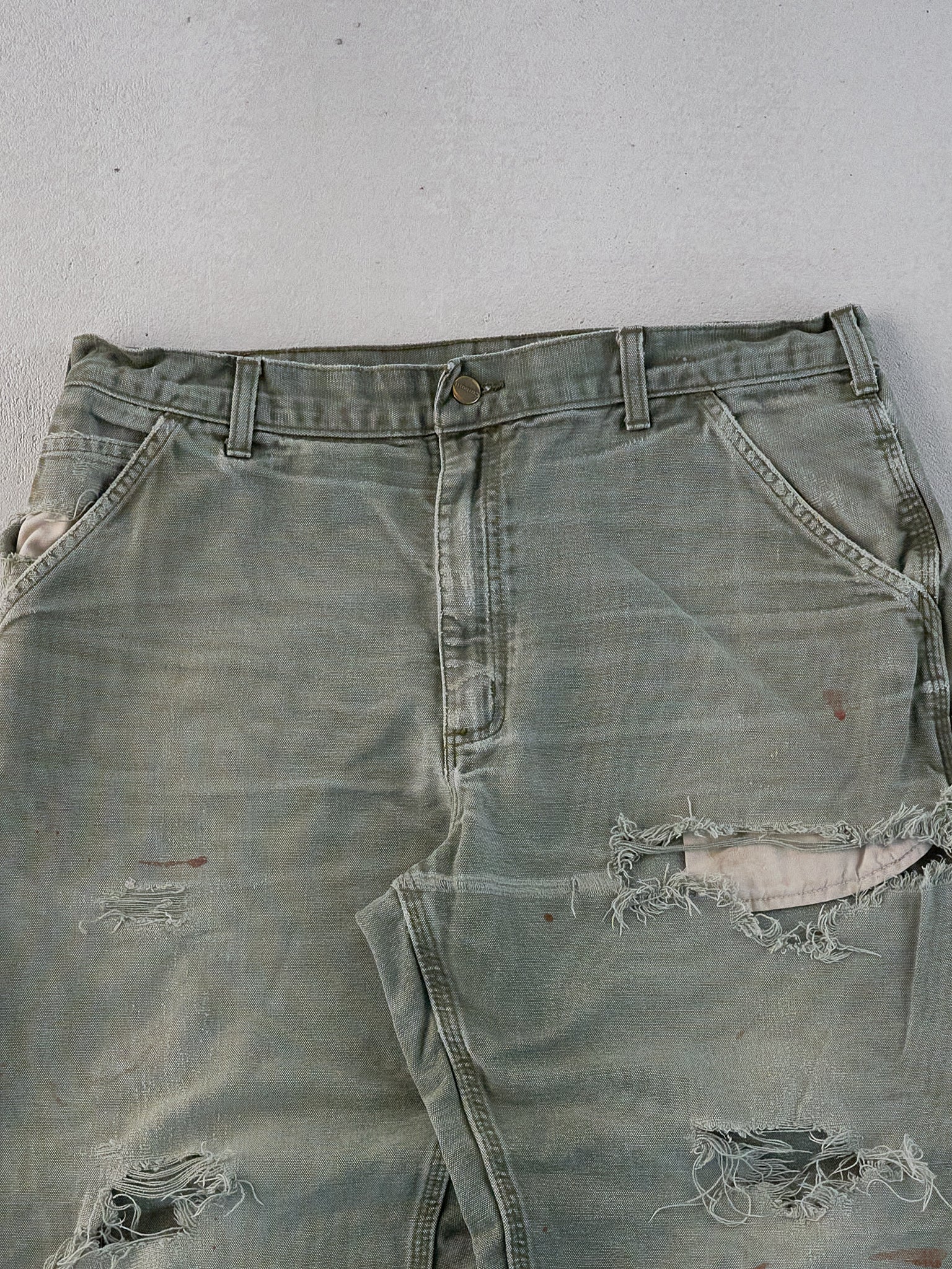 Vintage 90s Washed Sage Green Carhartt Carpenter Pants (35x30)