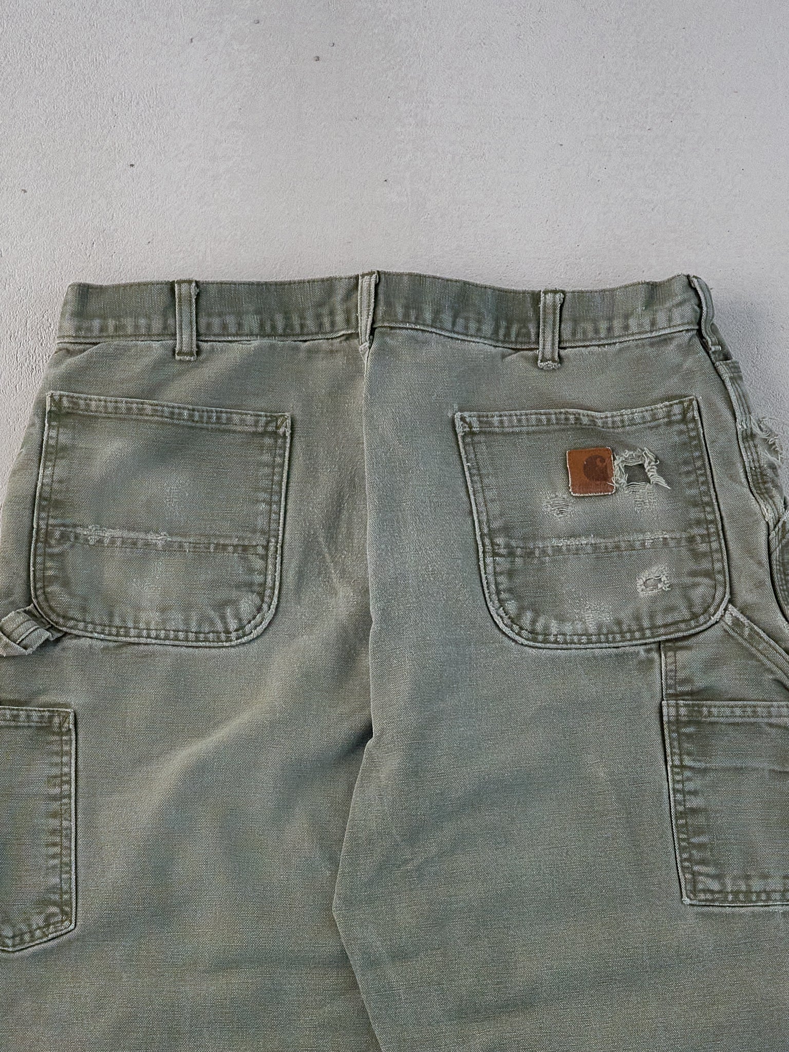 Vintage 90s Washed Sage Green Carhartt Carpenter Pants (35x30)