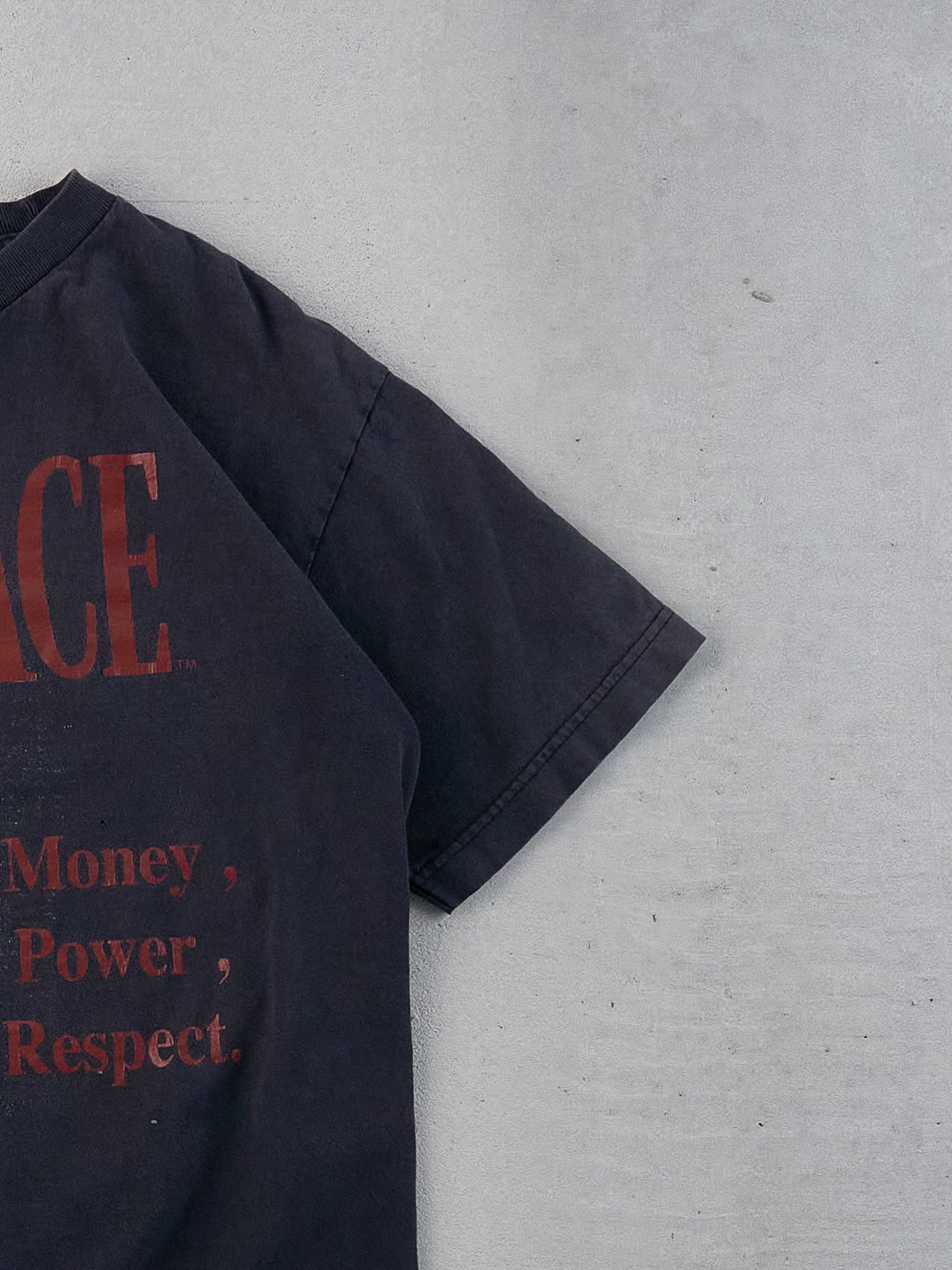 Vintage 90s Faded Black Scarface Graphic Tee (S)