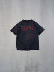 Vintage 90s Faded Black Scarface Graphic Tee (S)