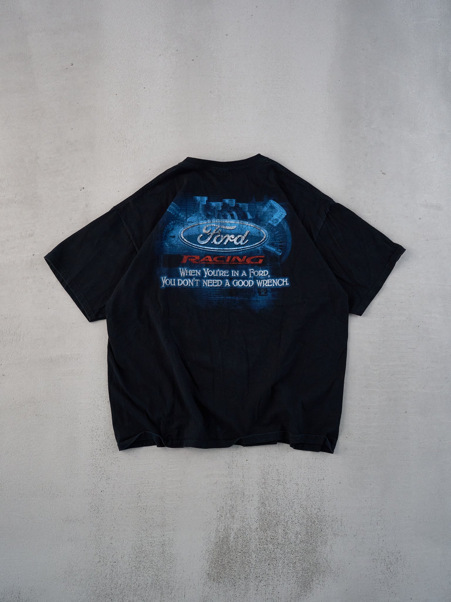 Vintage Y2k Black Ford Racing Graphic Tee (L)