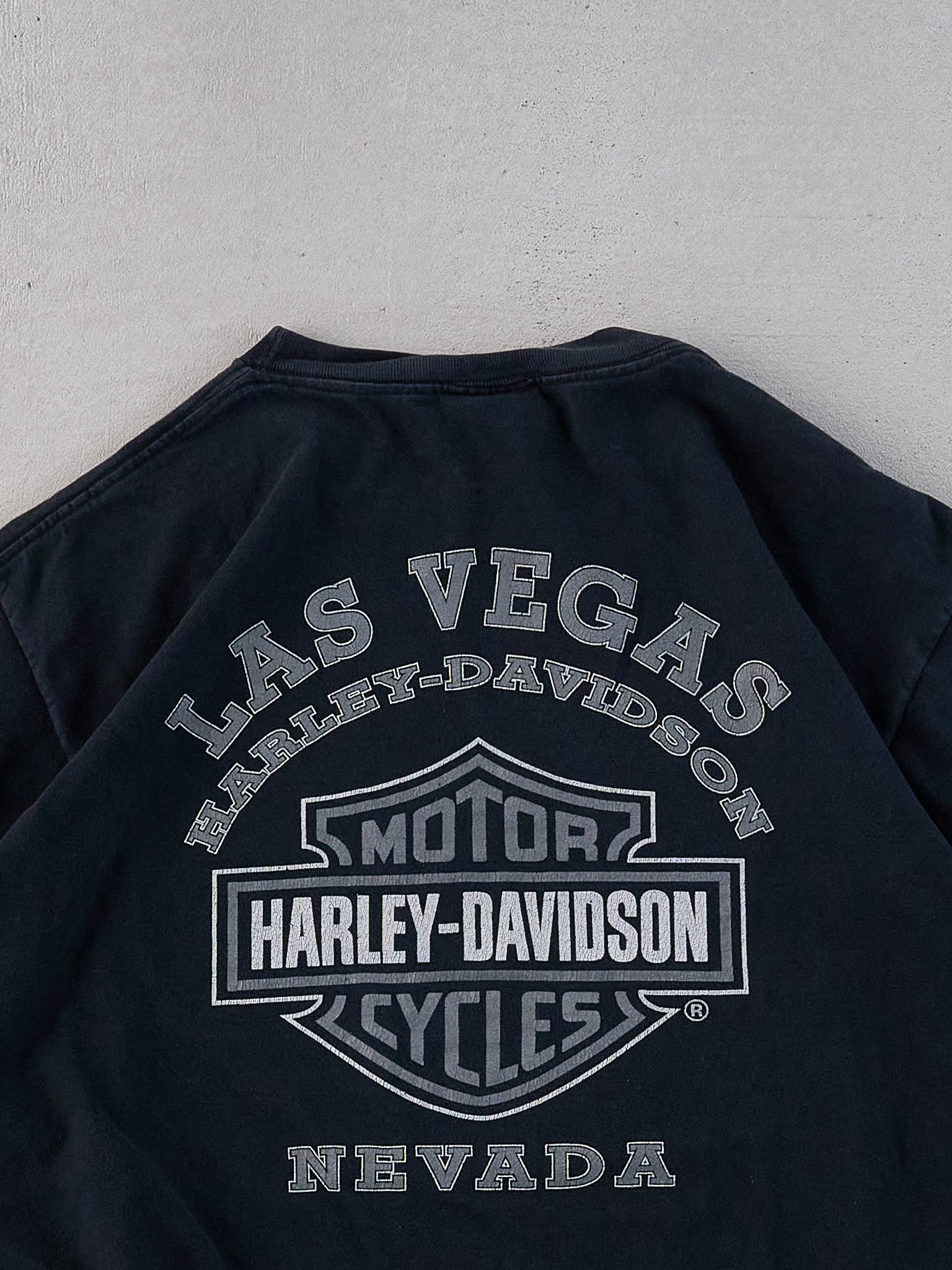Vintage Y2k Black Harley Davidson Las Vegas Graphic Tee (M)