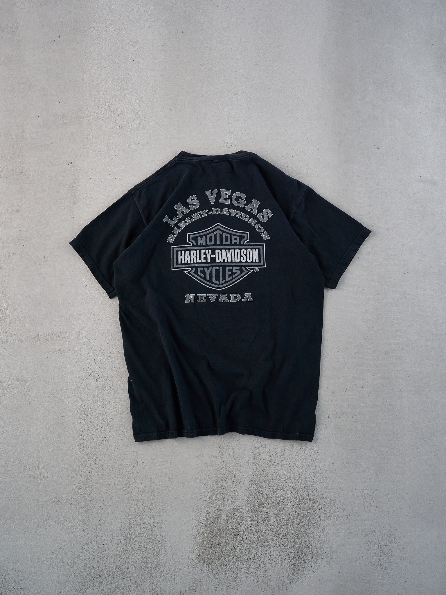 Vintage Y2k Black Harley Davidson Las Vegas Graphic Tee (M)