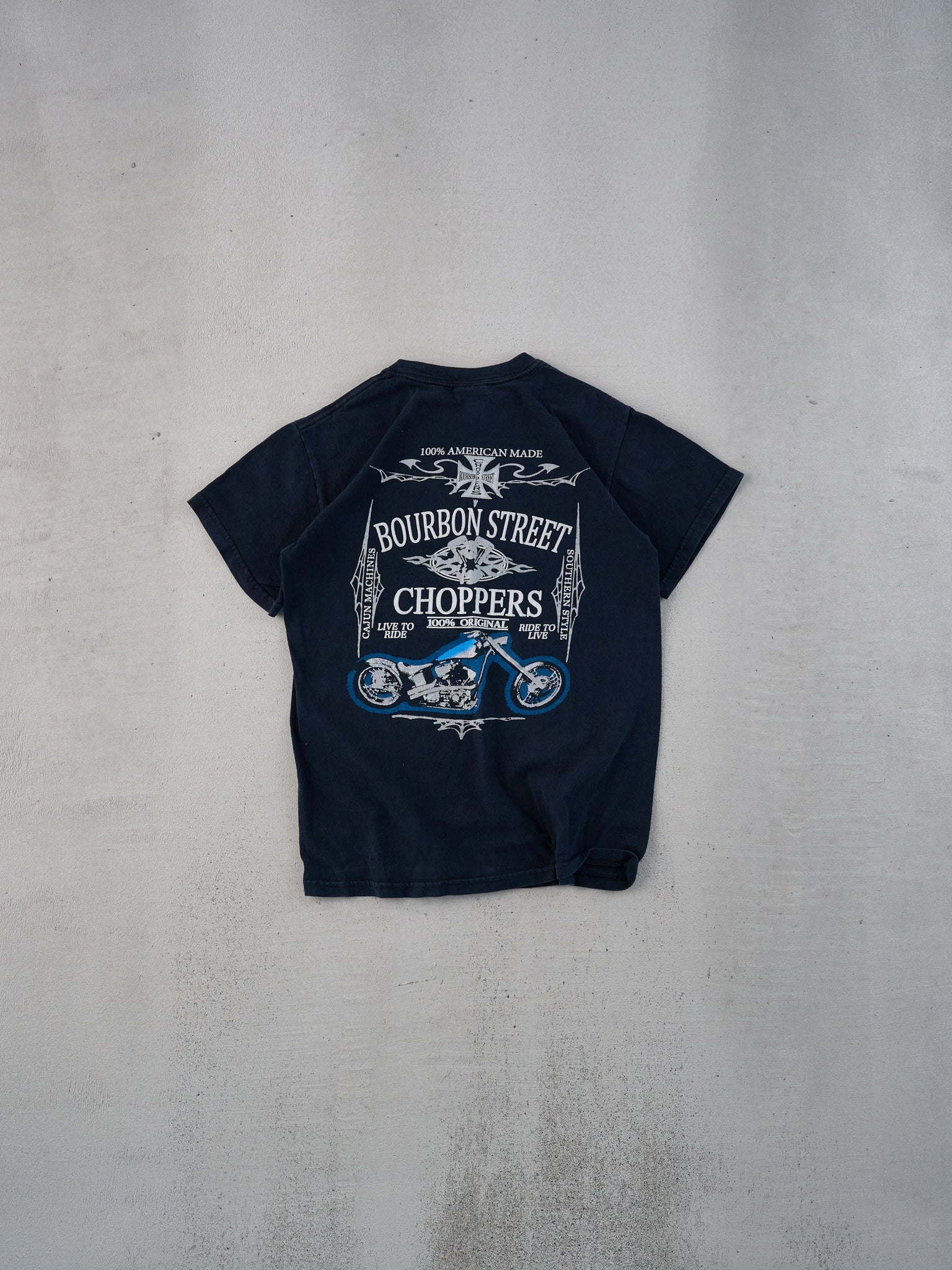 Vintage Y2k Black Burbon Street Choppers Tee (XS)