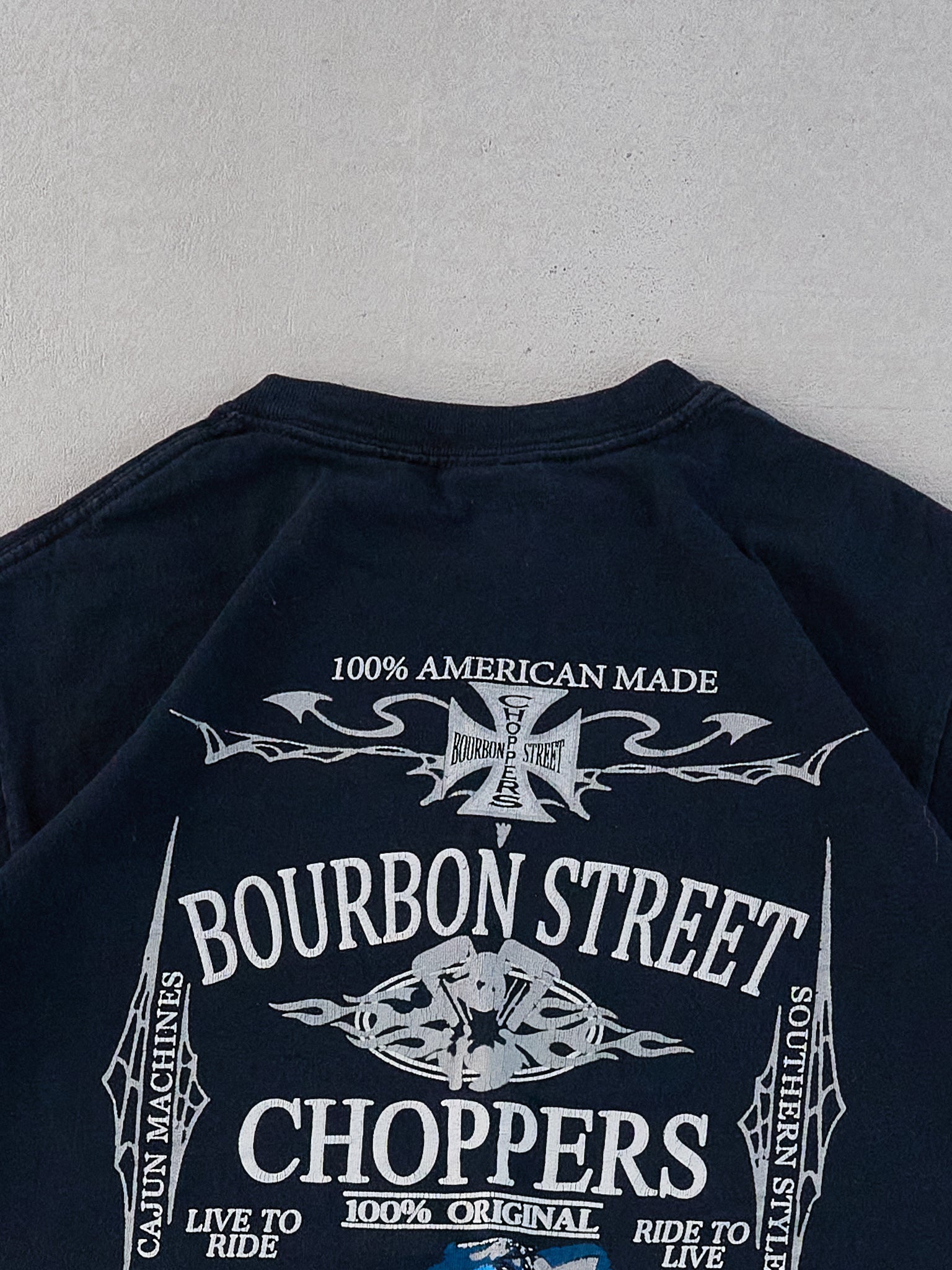Vintage Y2k Black Burbon Street Choppers Tee (XS)