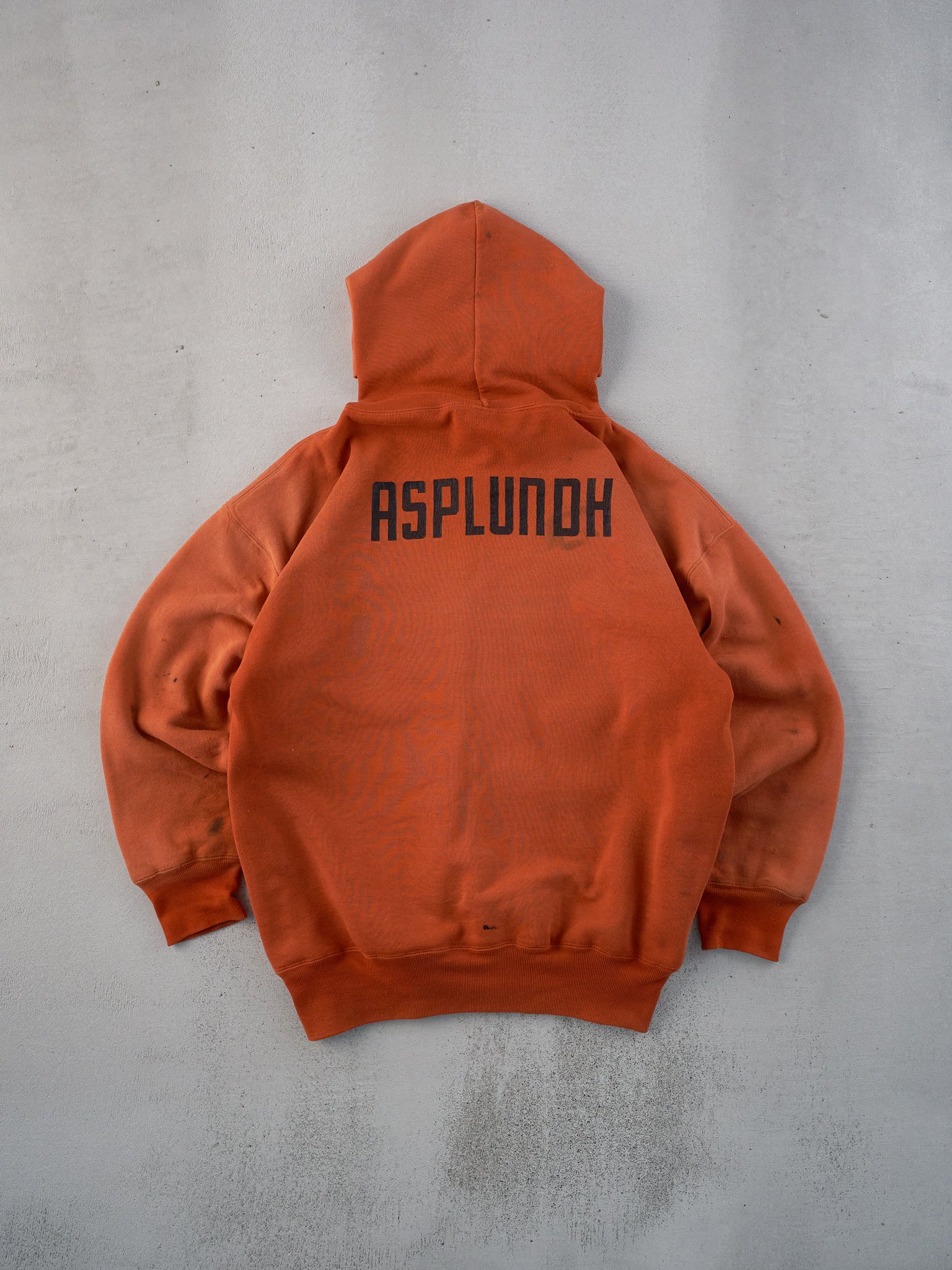 Vintage 80s Orange Russell Athletics Asplundh Double Snap Zip Up  (L)