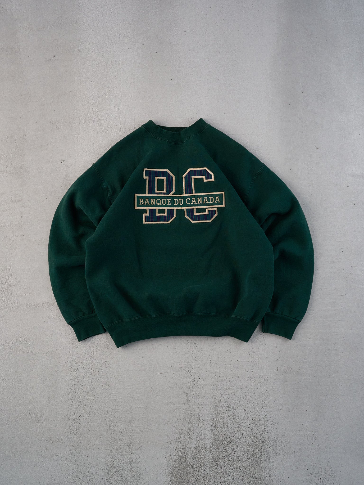 Vintage 90s Pine Green Banque Du Canada Crewneck (M/L)