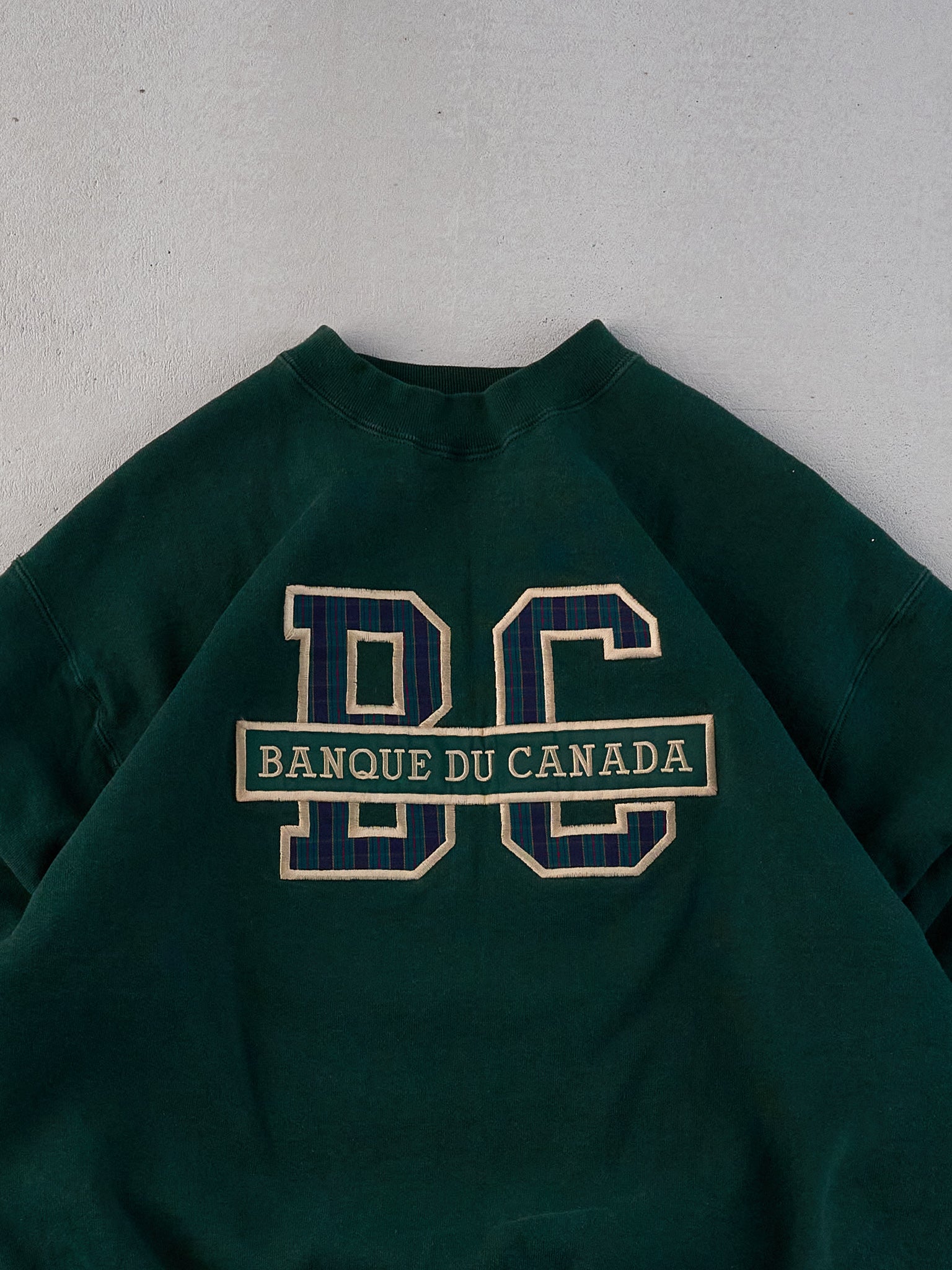 Vintage 90s Pine Green Banque Du Canada Crewneck (M/L)