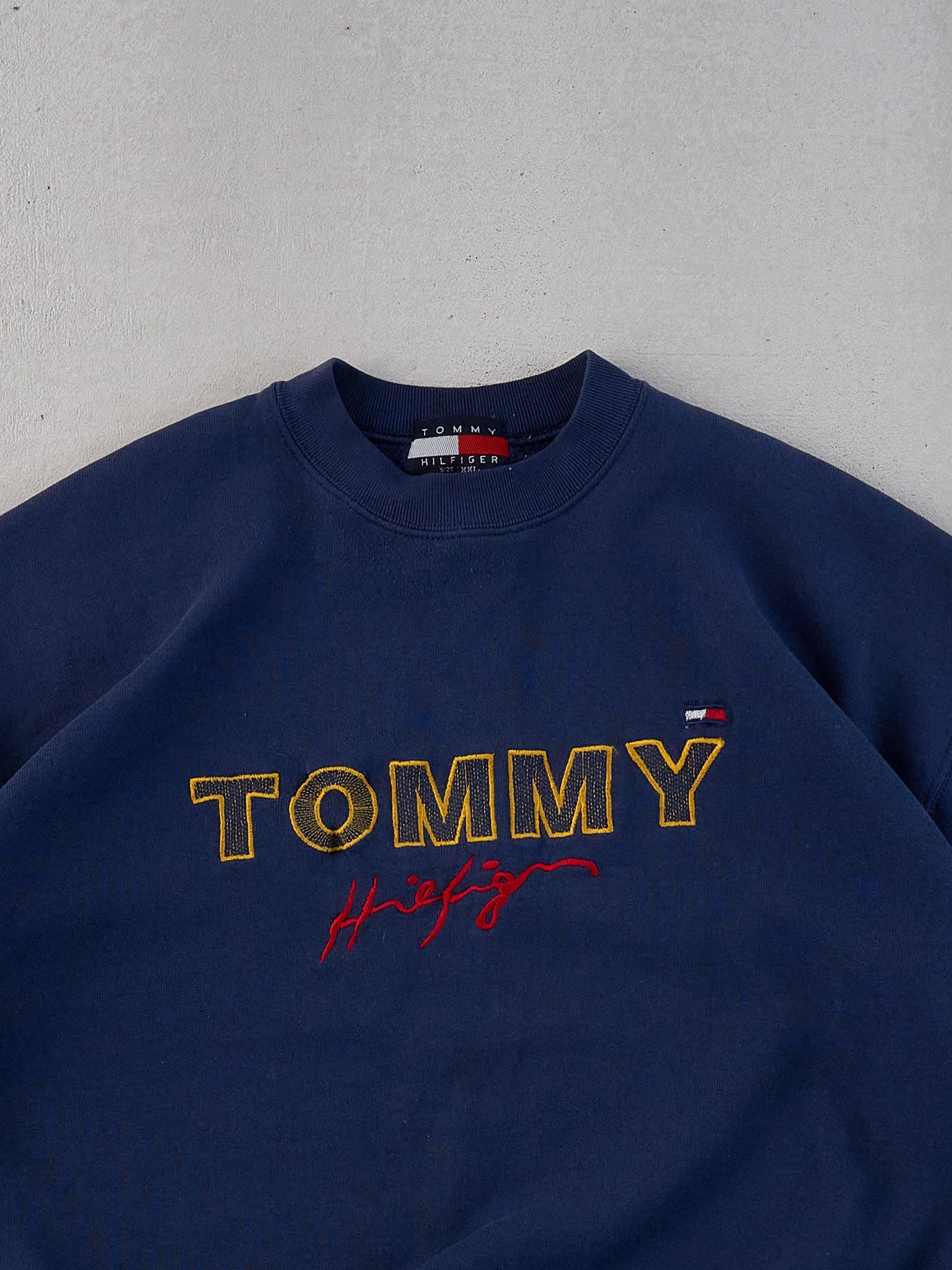 Vintage 90s Navy Blue Tommy Hilfiger Crewneck (L)