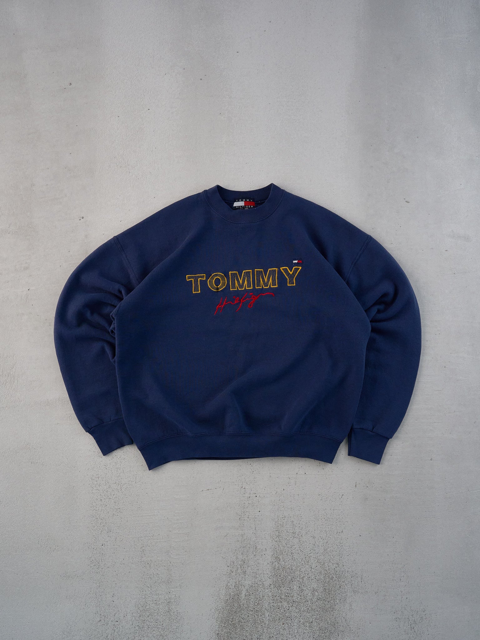 Vintage 90s Navy Blue Tommy Hilfiger Crewneck (L)