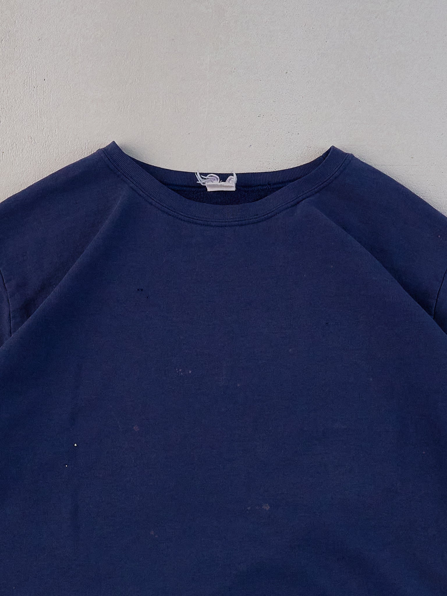 Vintage 80s Navy Blue Blank Boxy Crewneck (L)