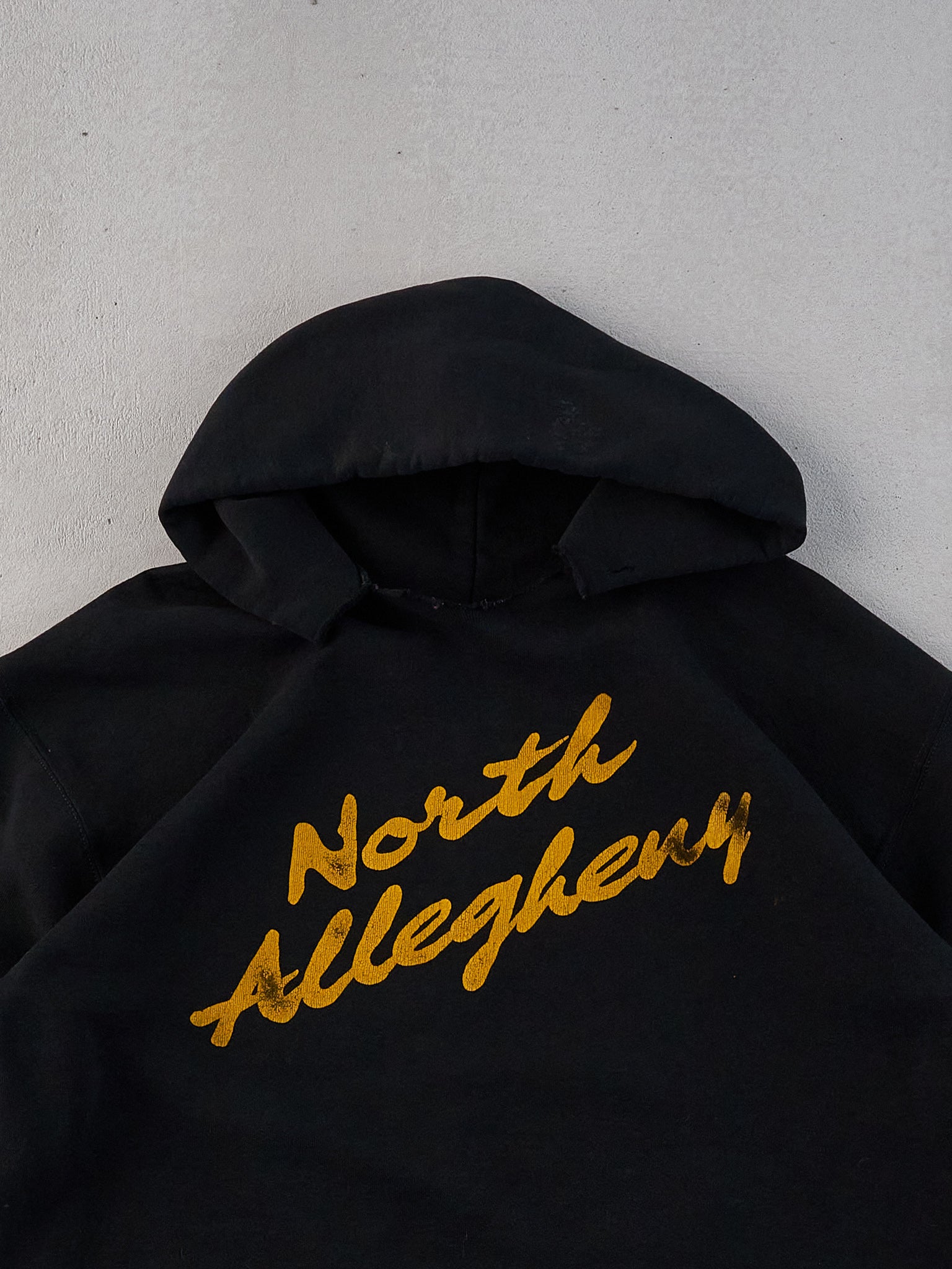 Vintage 90s Faded Black North Allegheny Russell Athletic Hoodie (M)