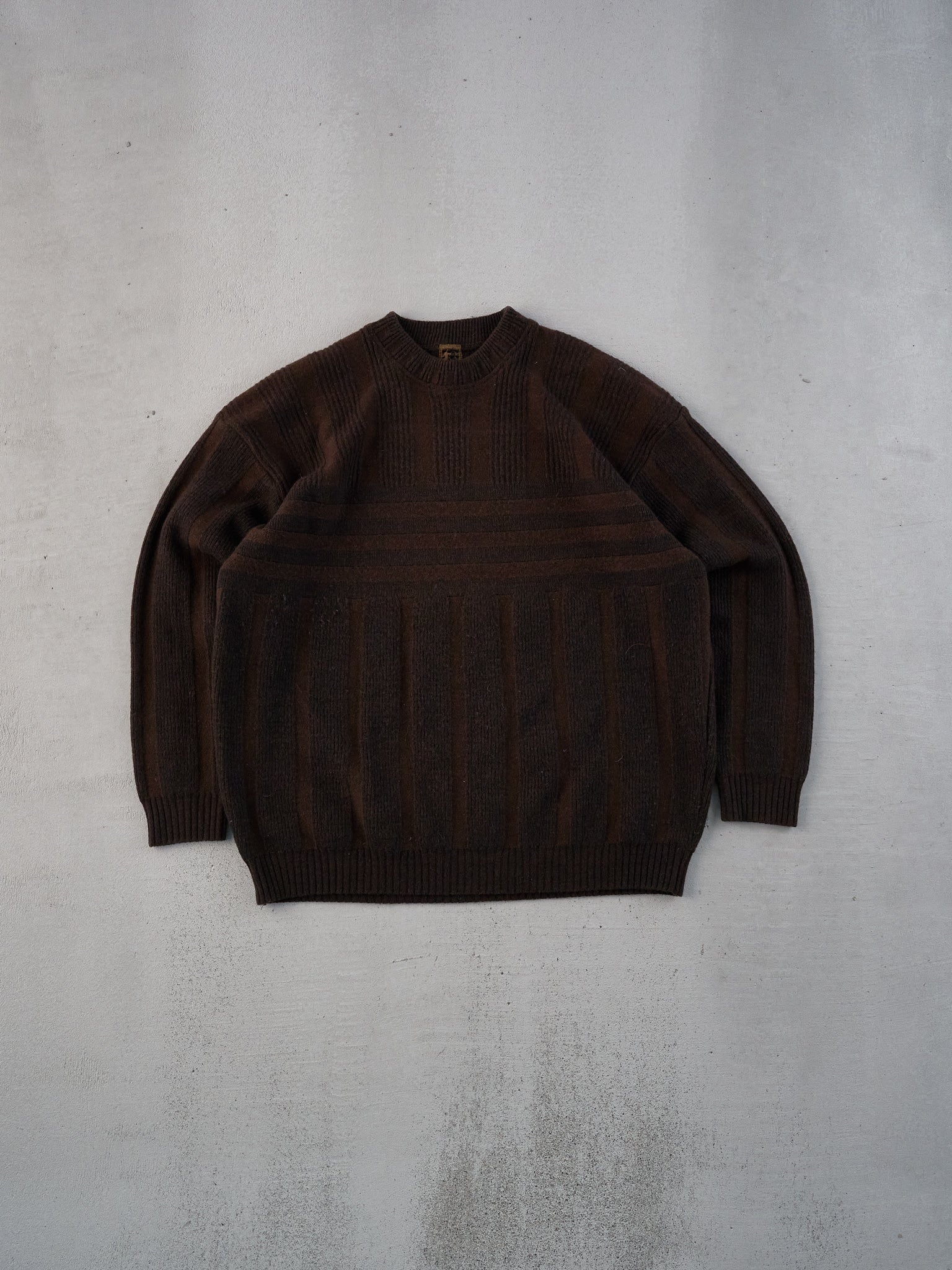 Vintage 80s Brown Patterned Tundra Knit Sweater (M/L)
