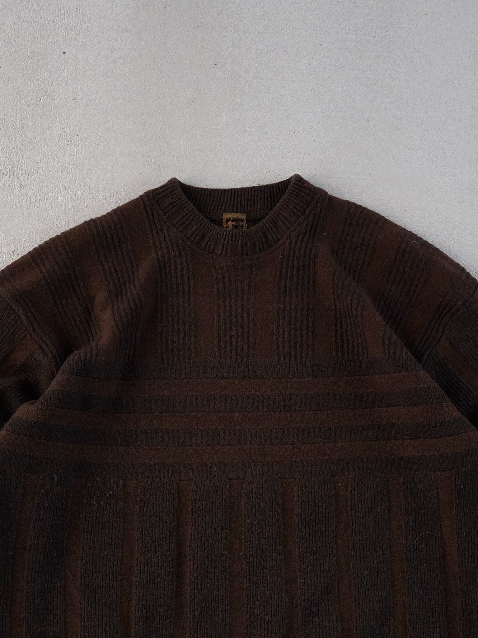 Vintage 80s Brown Patterned Tundra Knit Sweater (M/L)