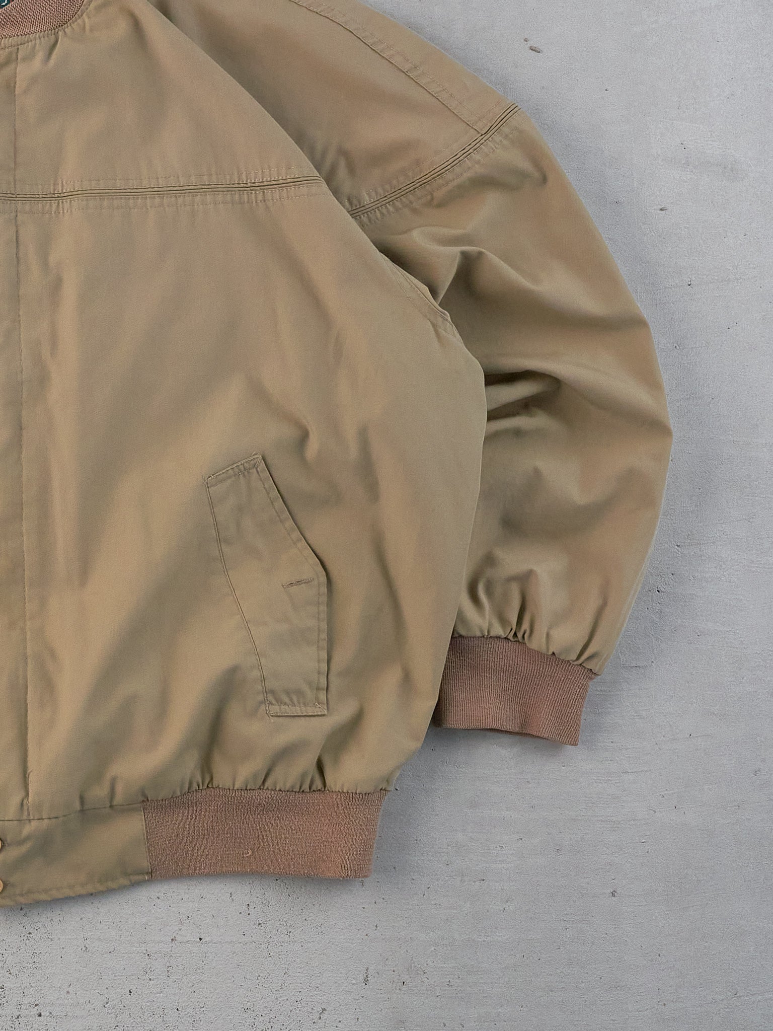 Vintage 90s Dark Beige Boulavard Light Bomber Jacket (XL)