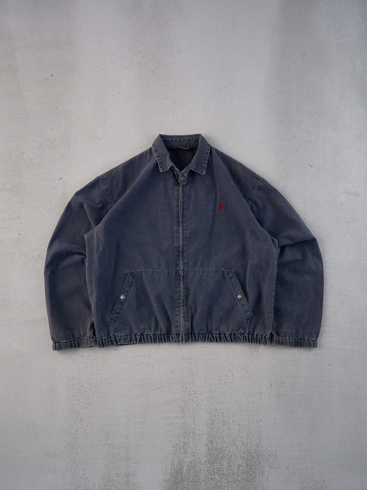 Vintage 80s Washed Grey Polo By Ralph Lauren Collared Jacket (M)