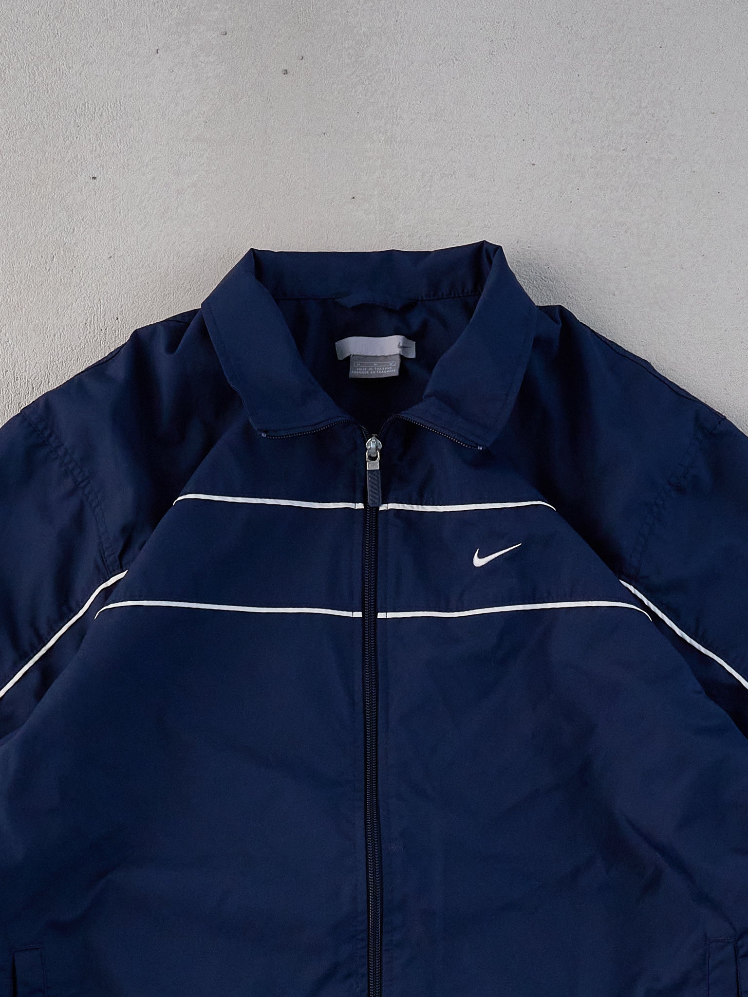 Vintage Y2k Navy Blue Nike Collared Windbreaker Jacket (M)