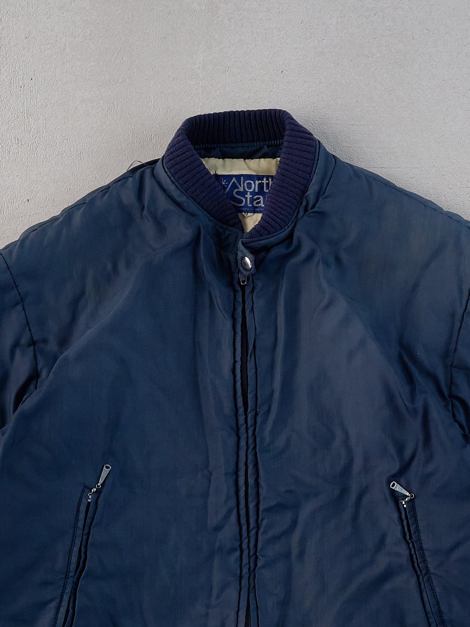 Vintage 70s Navy Blue Northstar Bomber Jacket (M)