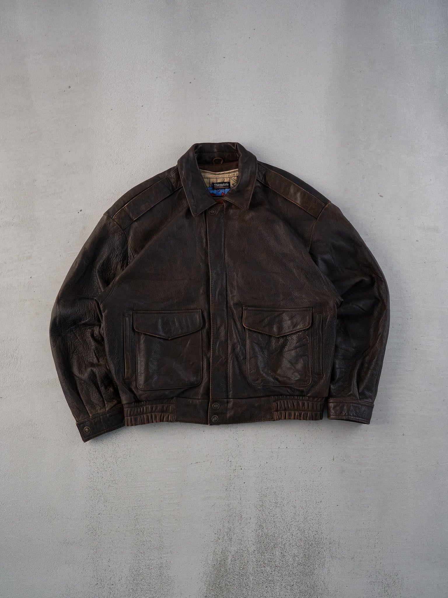 Vintage 80s Brown Adventure Bound Leather Jacket (L)