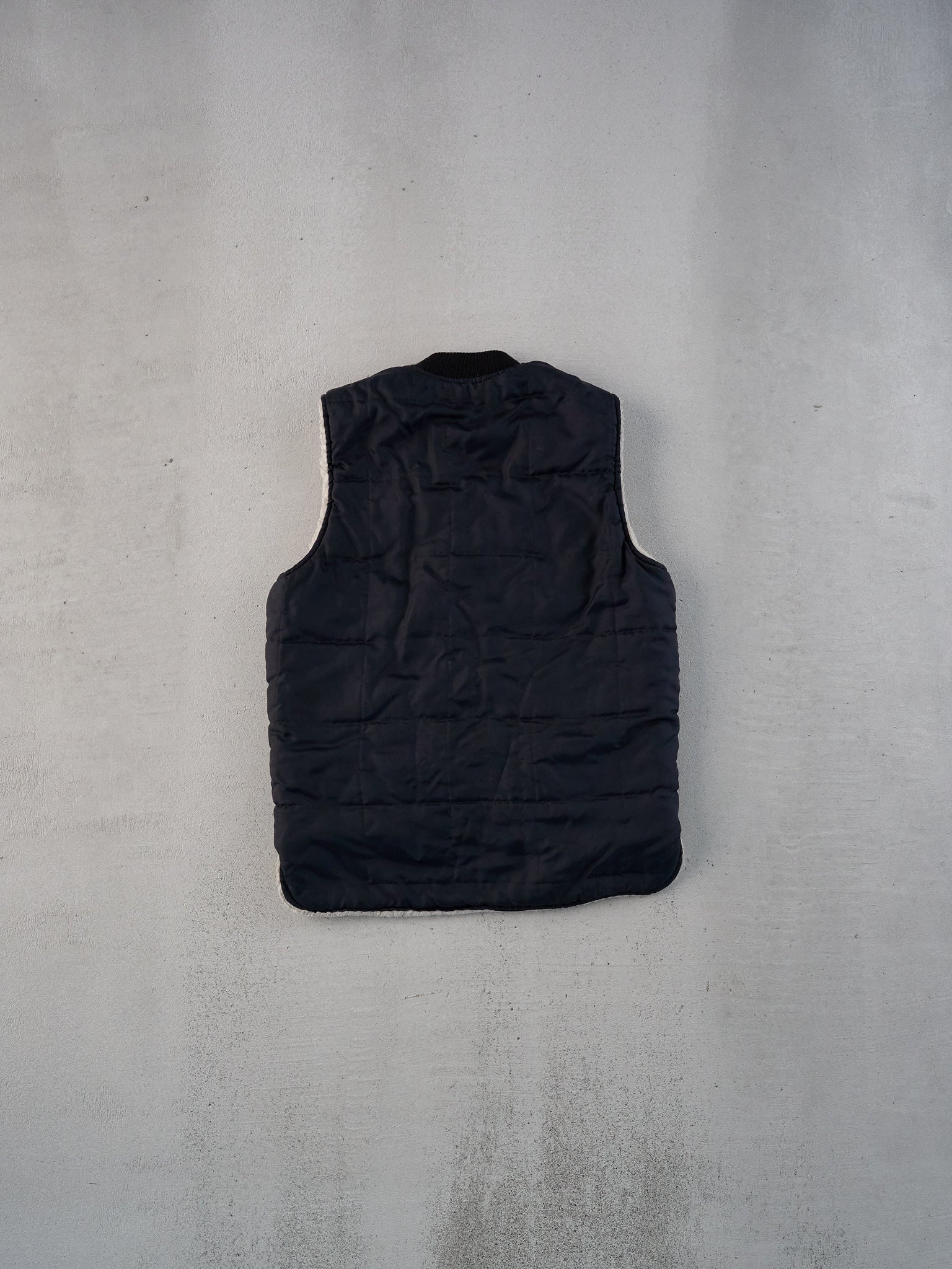 Vintage 90s Black Sherpa Lined Puffer Vest (S)