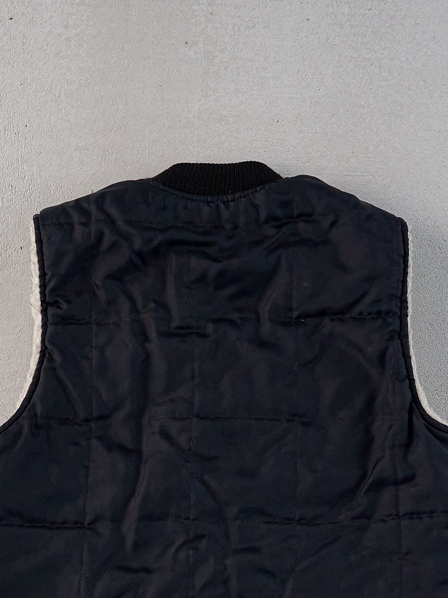 Vintage 90s Black Sherpa Lined Puffer Vest (S)