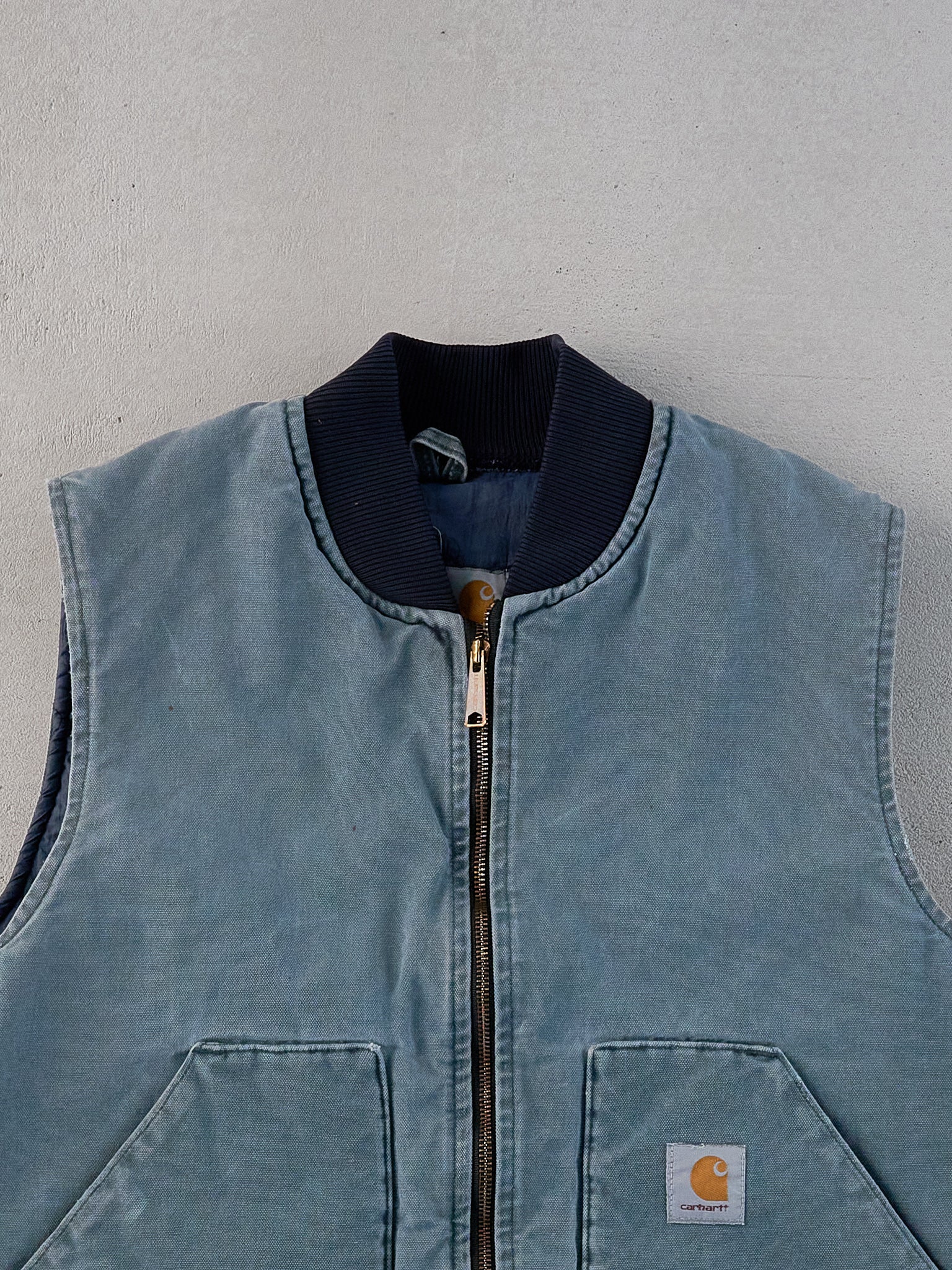 Vintage 90s Rare Light Blue Carhartt Workwear Vest (M)
