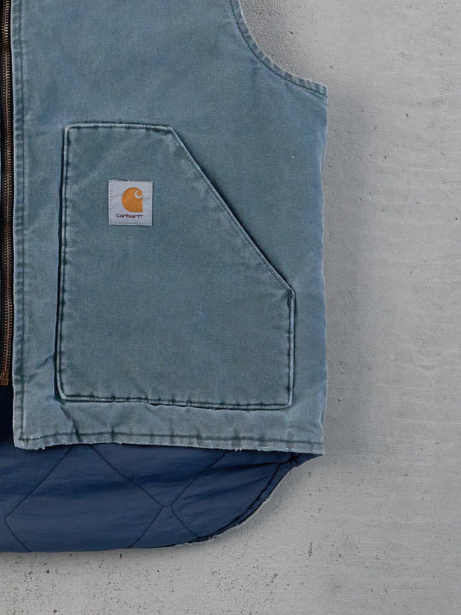 Vintage 90s Rare Light Blue Carhartt Workwear Vest (M)