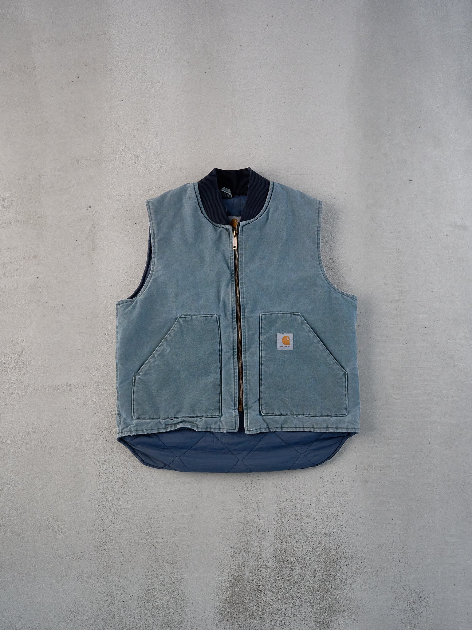 Vintage 90s Rare Light Blue Carhartt Workwear Vest (M)