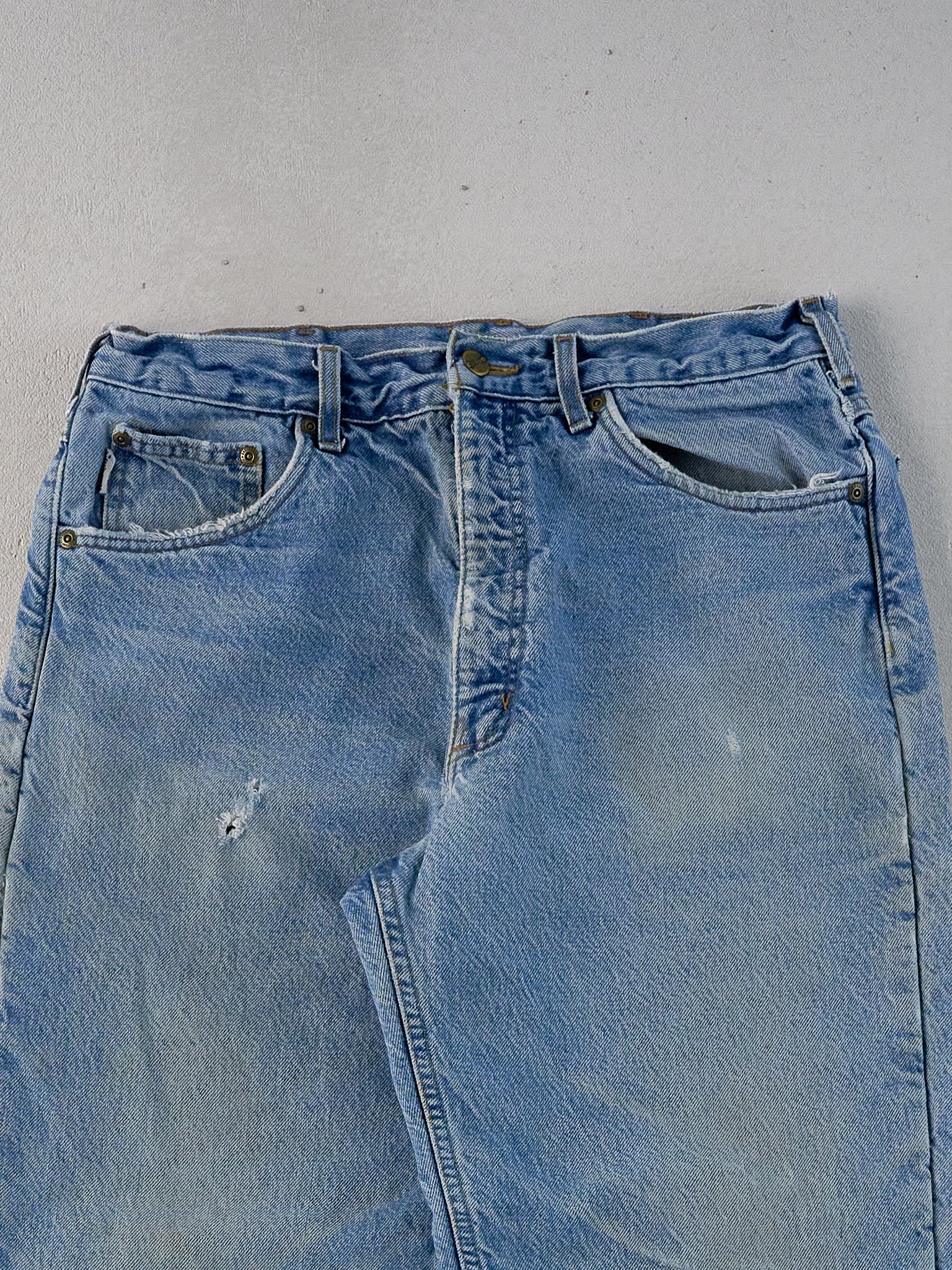 Vintage 90s Light Blue Carhartt Lined Denim Carpenter Pants (32x32)