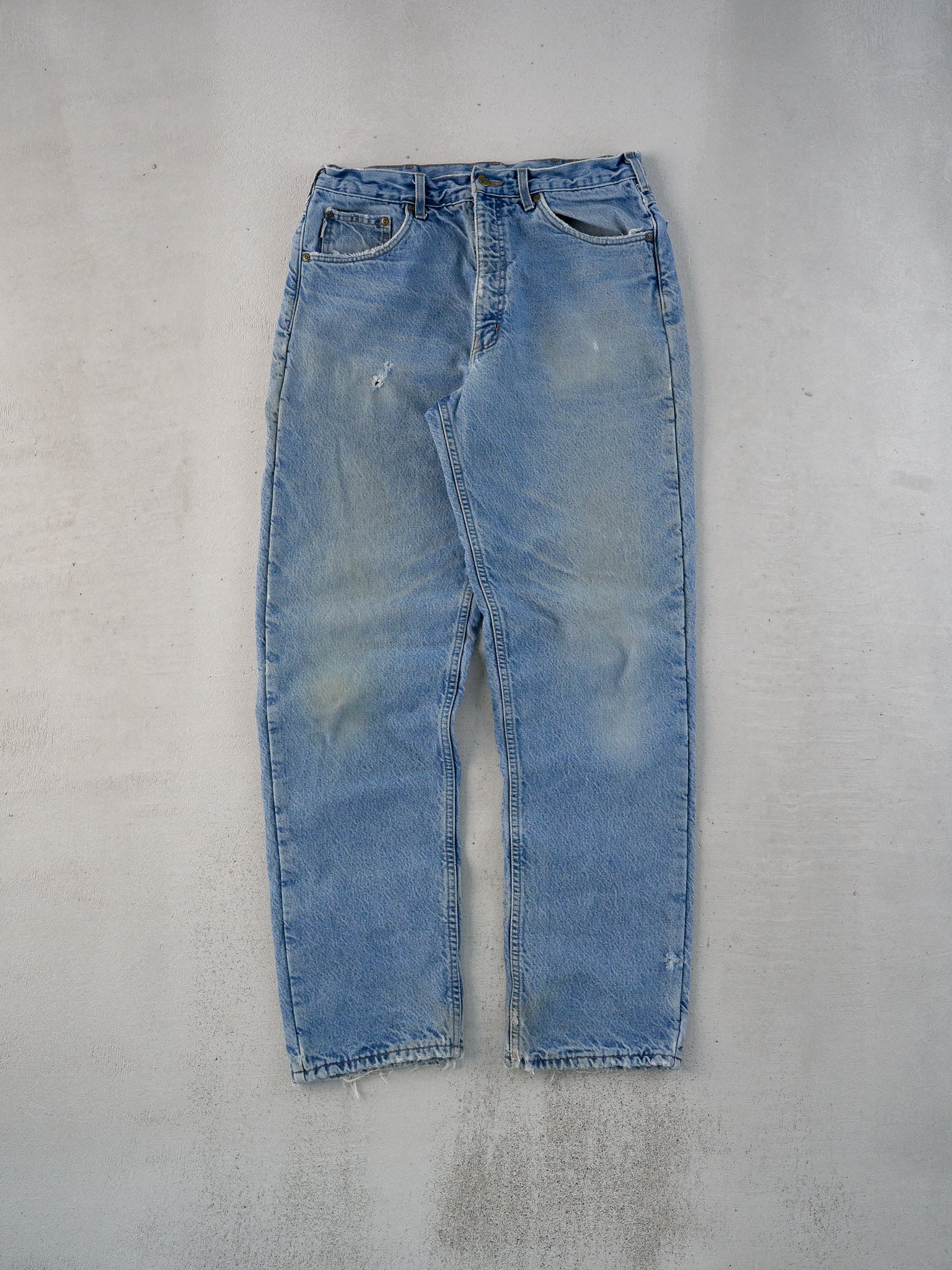 Vintage 90s Light Blue Carhartt Lined Denim Carpenter Pants (32x32)