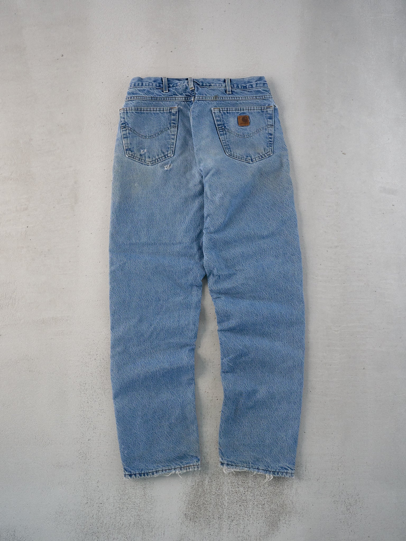 Vintage 90s Light Blue Carhartt Lined Denim Carpenter Pants (32x32)