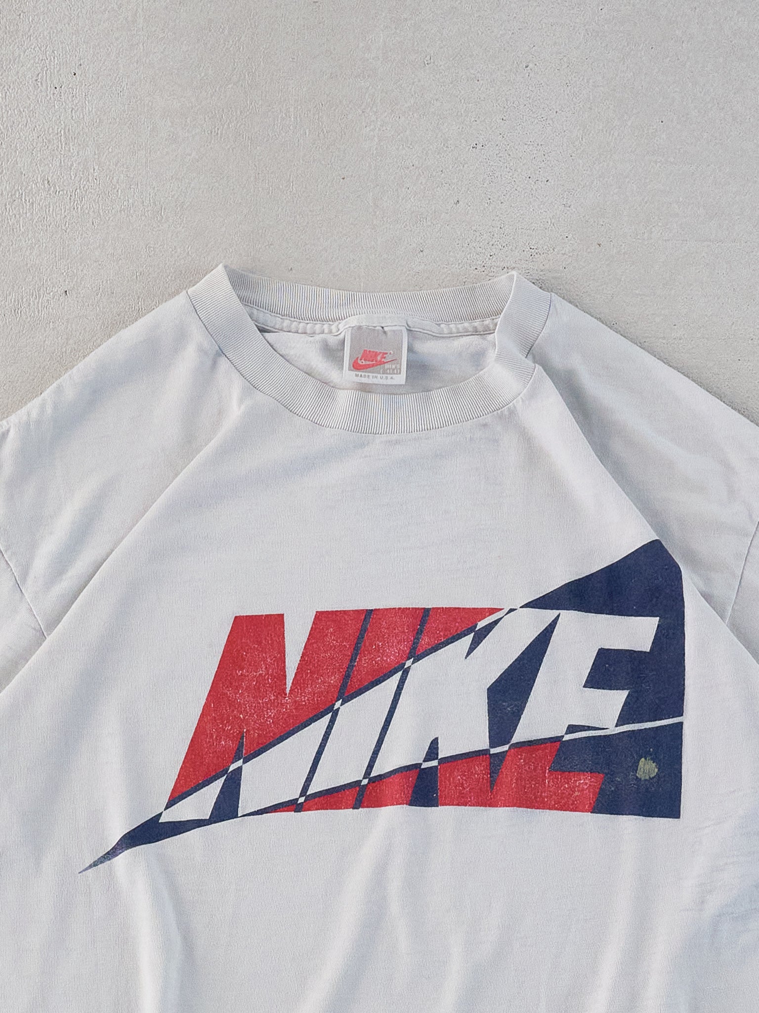 Vintage 90s White Nike Tri-colour Logo Tee (S/M)
