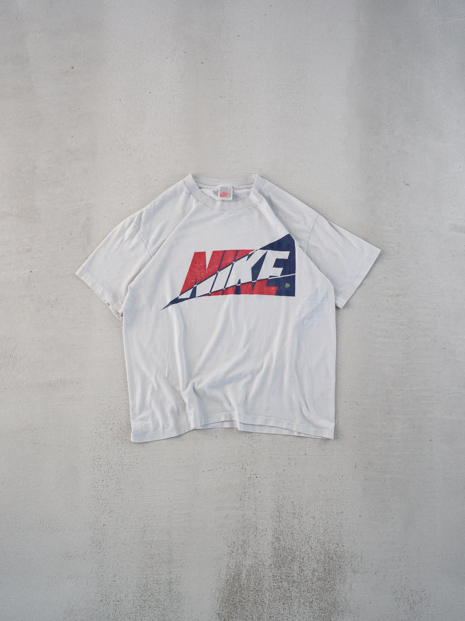 Vintage 90s White Nike Tri-colour Logo Tee (S/M)