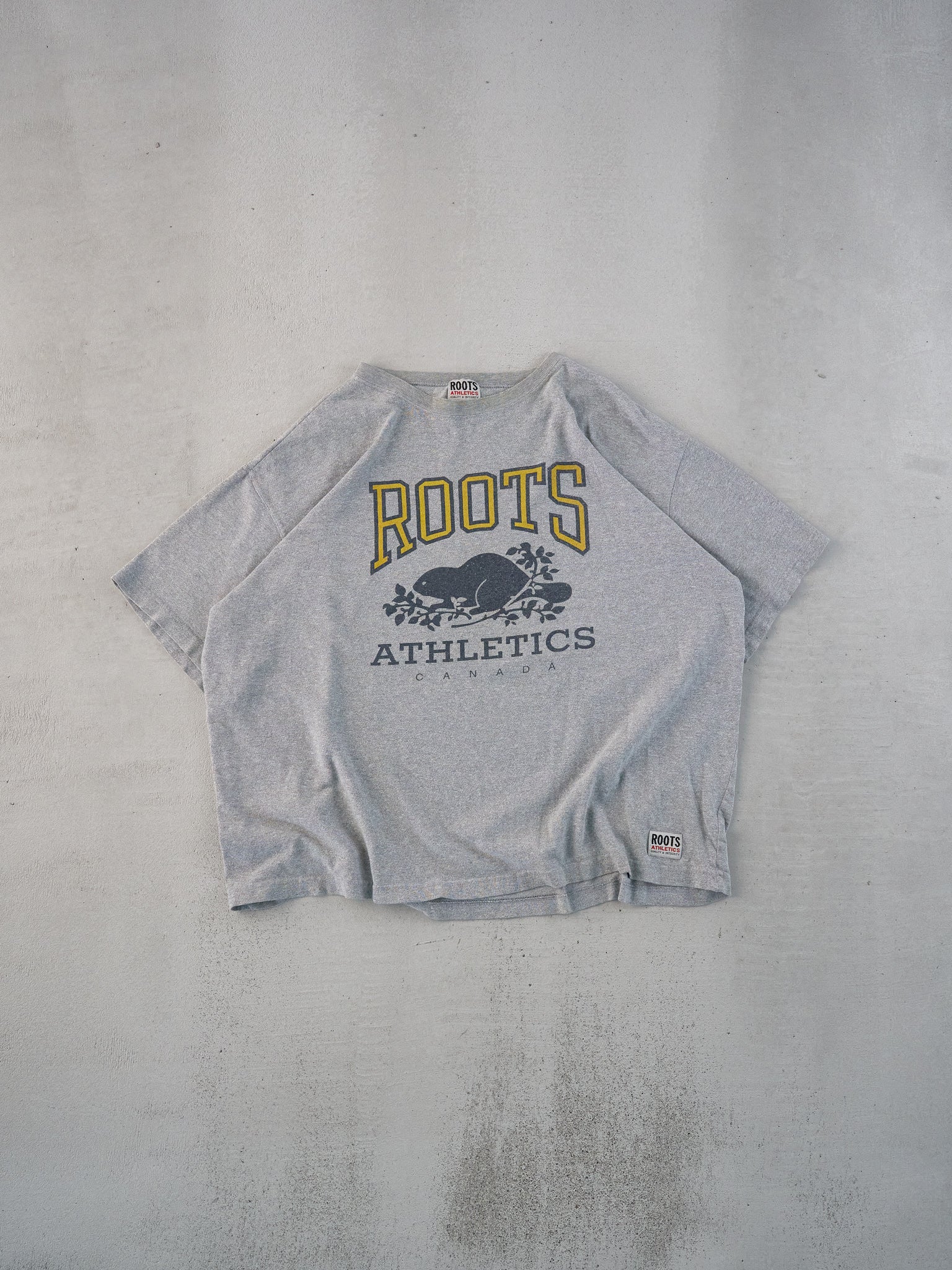 Vintage Grey Roots Athletics Graphic Boxy Tee (L)