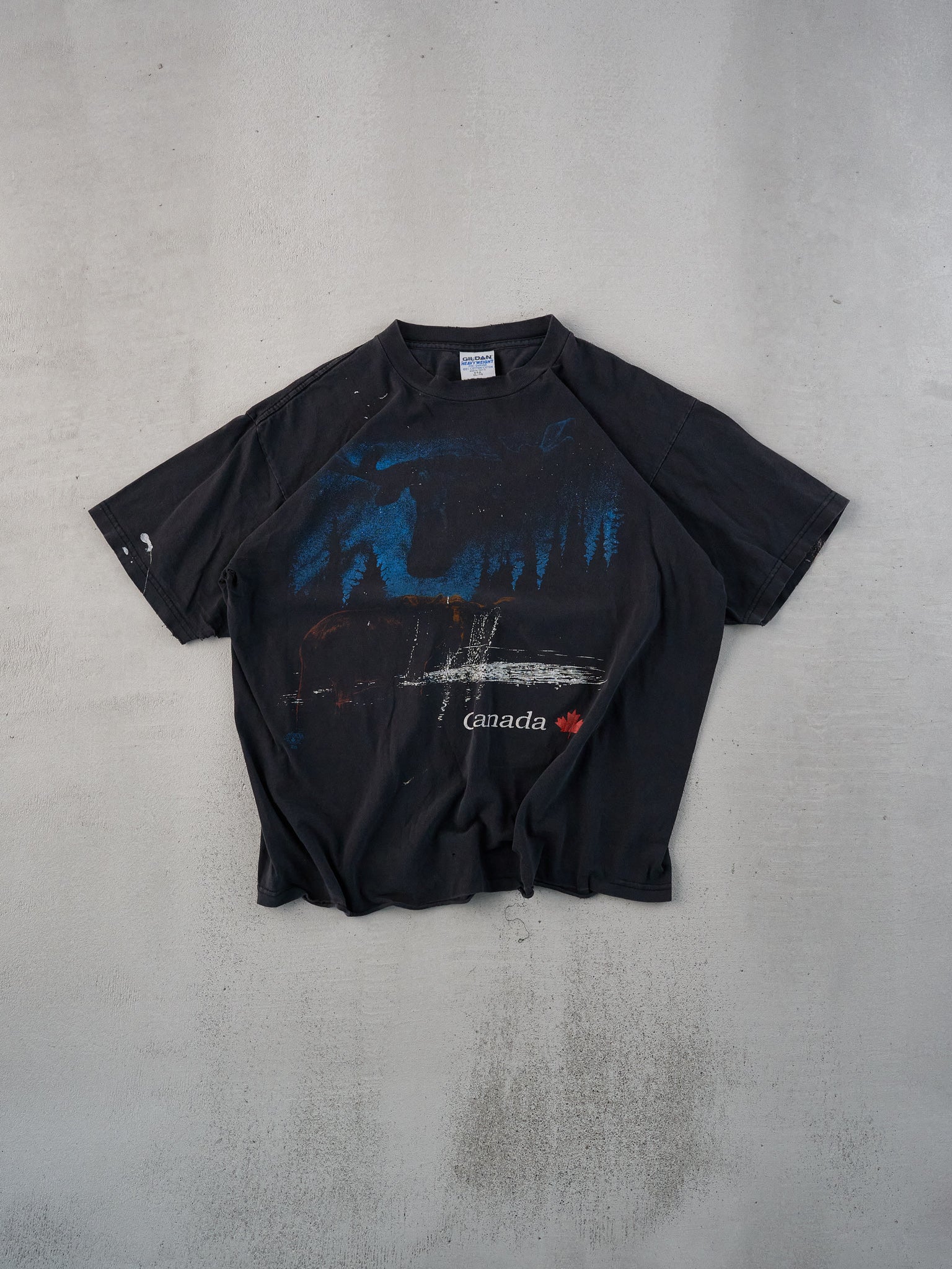 Vintage 90s Black Canada Nature Outdoor Graphic Tee (L)