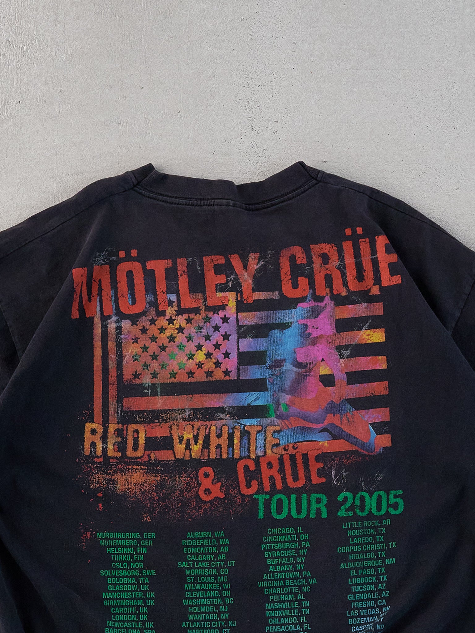 Vintage 05' Washed Black Motley Crue Band Graphic Tee