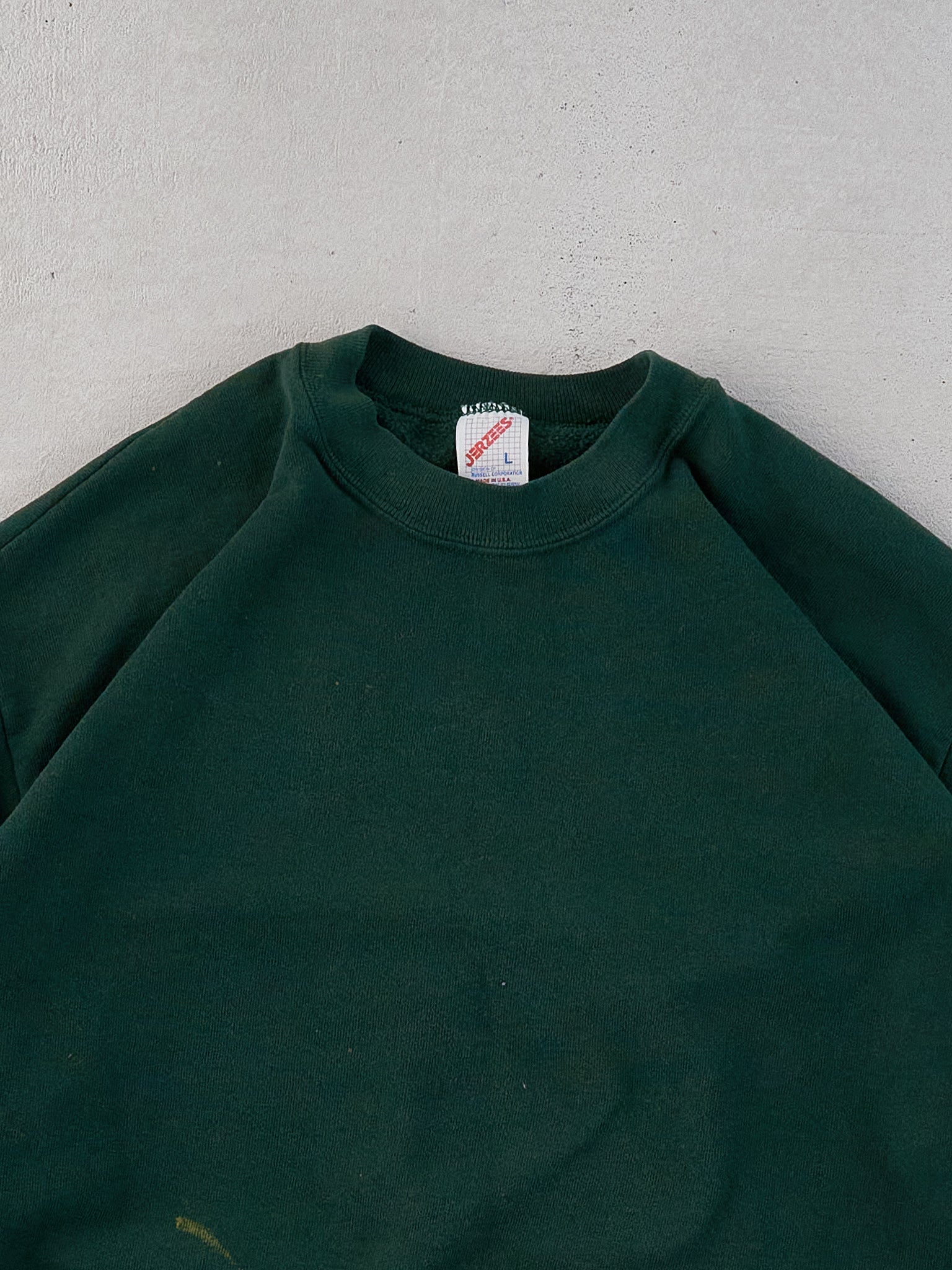 Vintatge 90s Pine Green Jerzees Blank Crewneck (M)