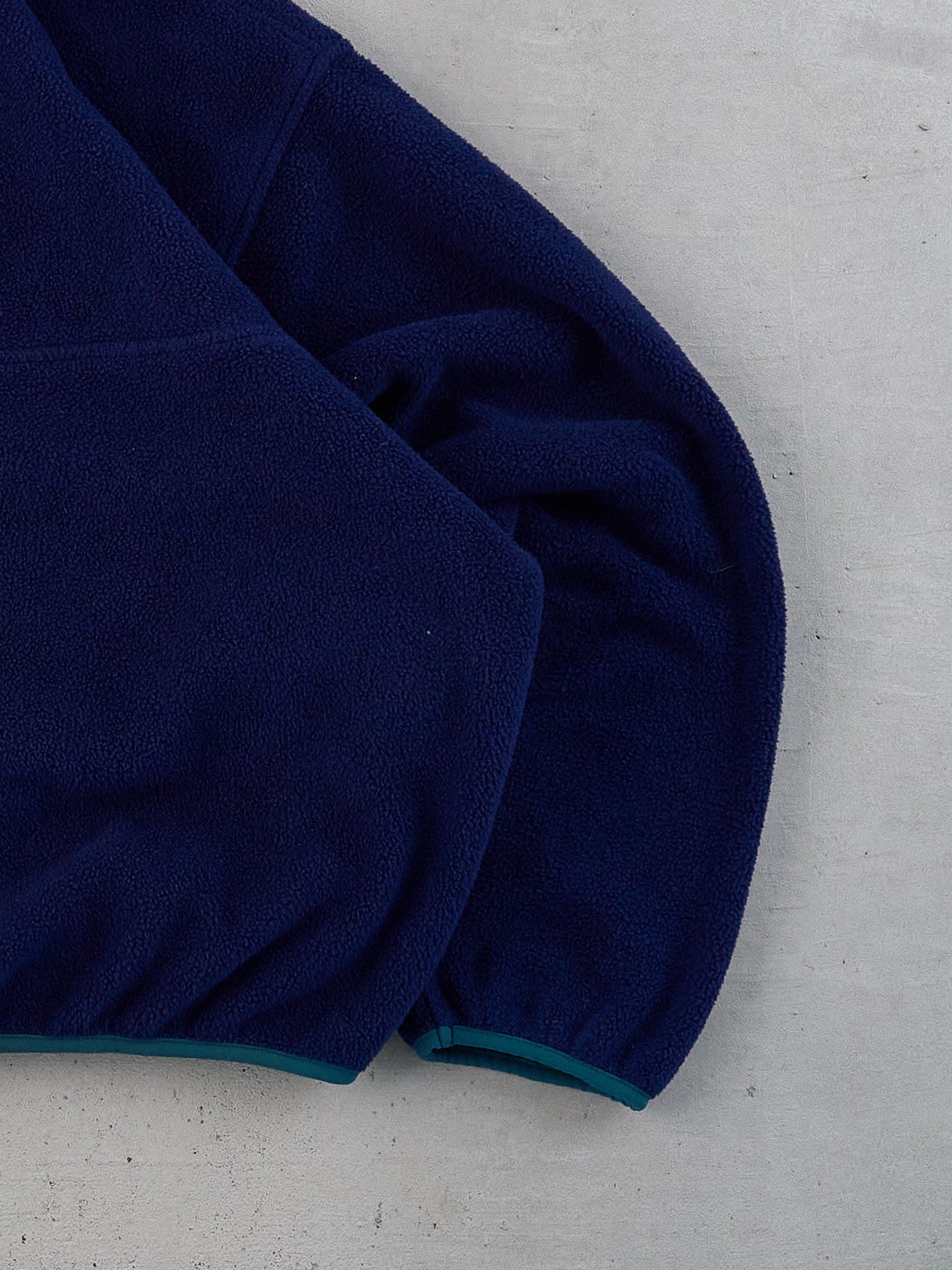 Vintage 90s Navy Blue Woolrich Fleece 1/4 Button Up (L)