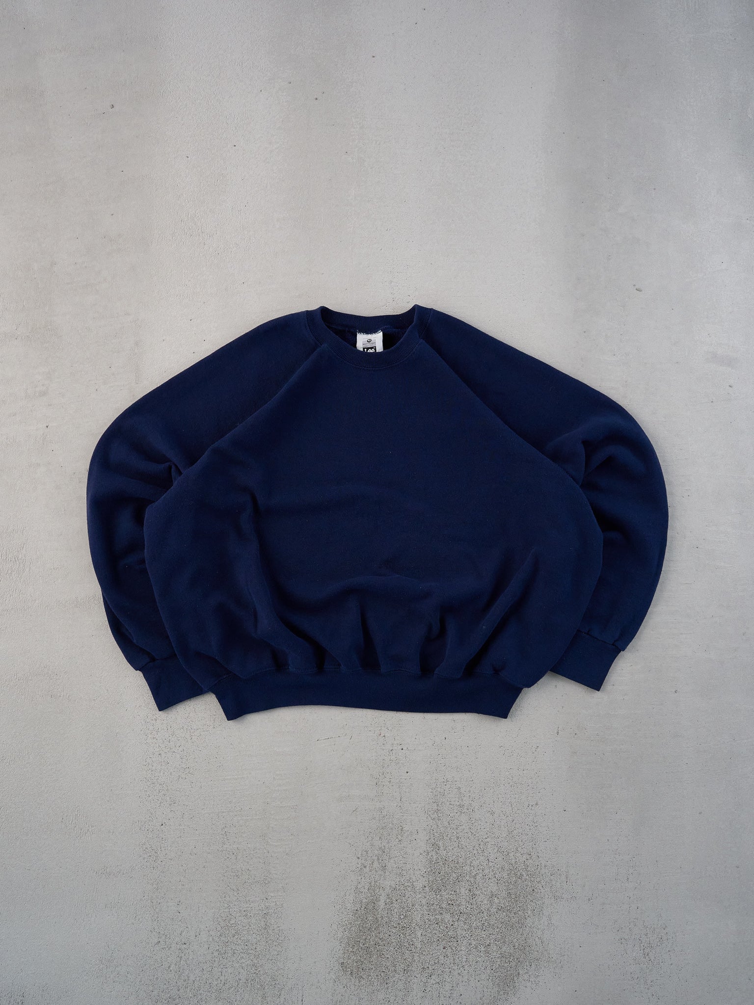 Vintage 90s Navy Blue Lee Blank Boxy Crewneck (L/XL)