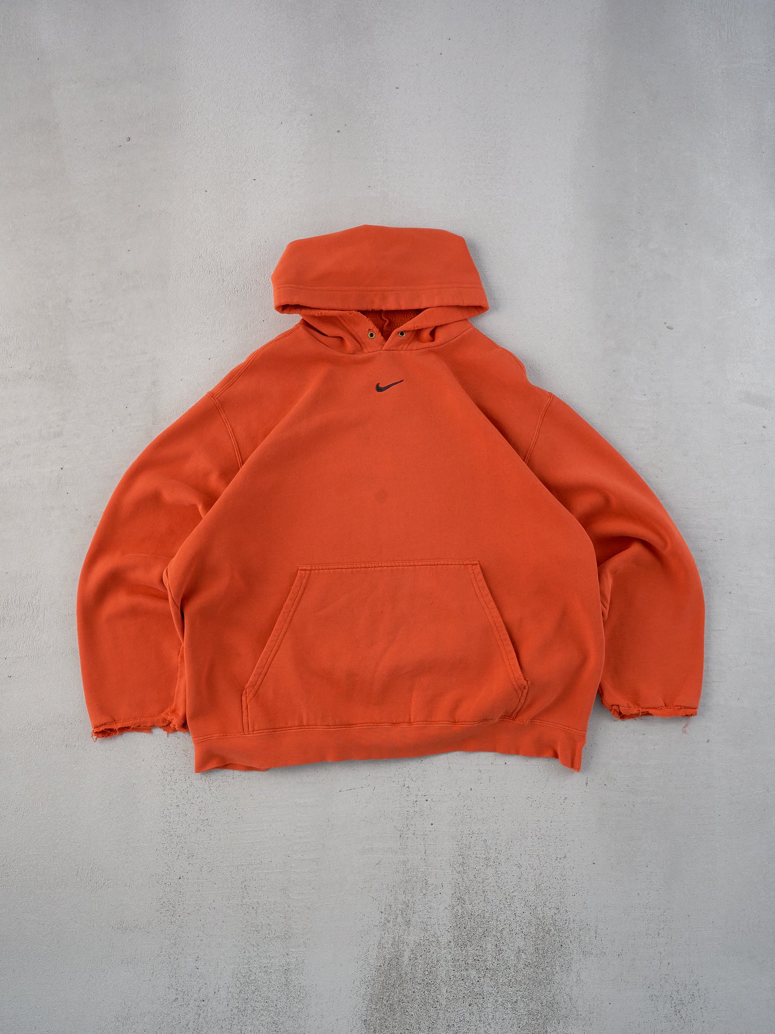 Vintage Y2K Orange Rugged Nike Center Swoosh Hoodie (L)